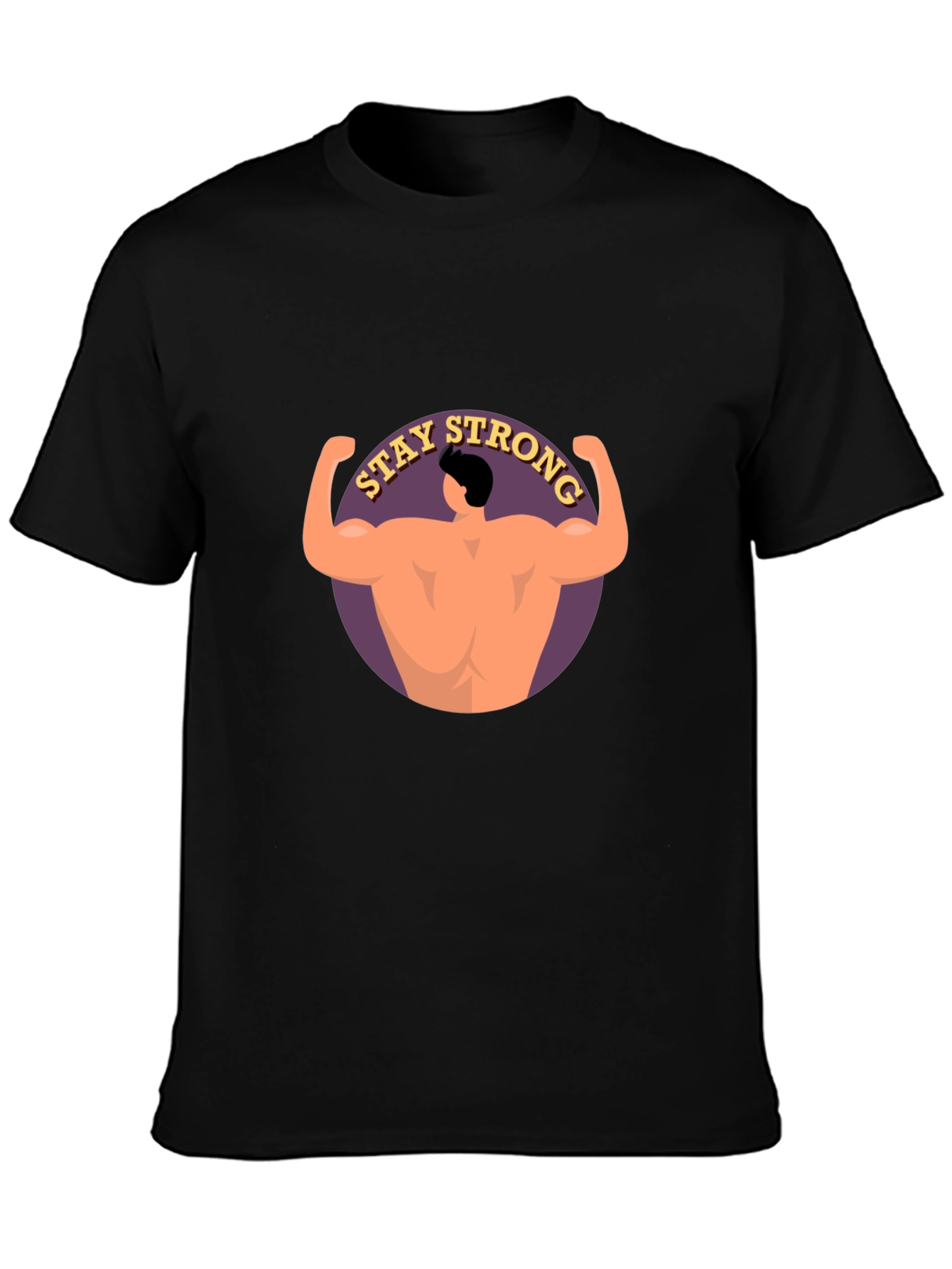 Stay Strong Graphic Print Black T-Shirt