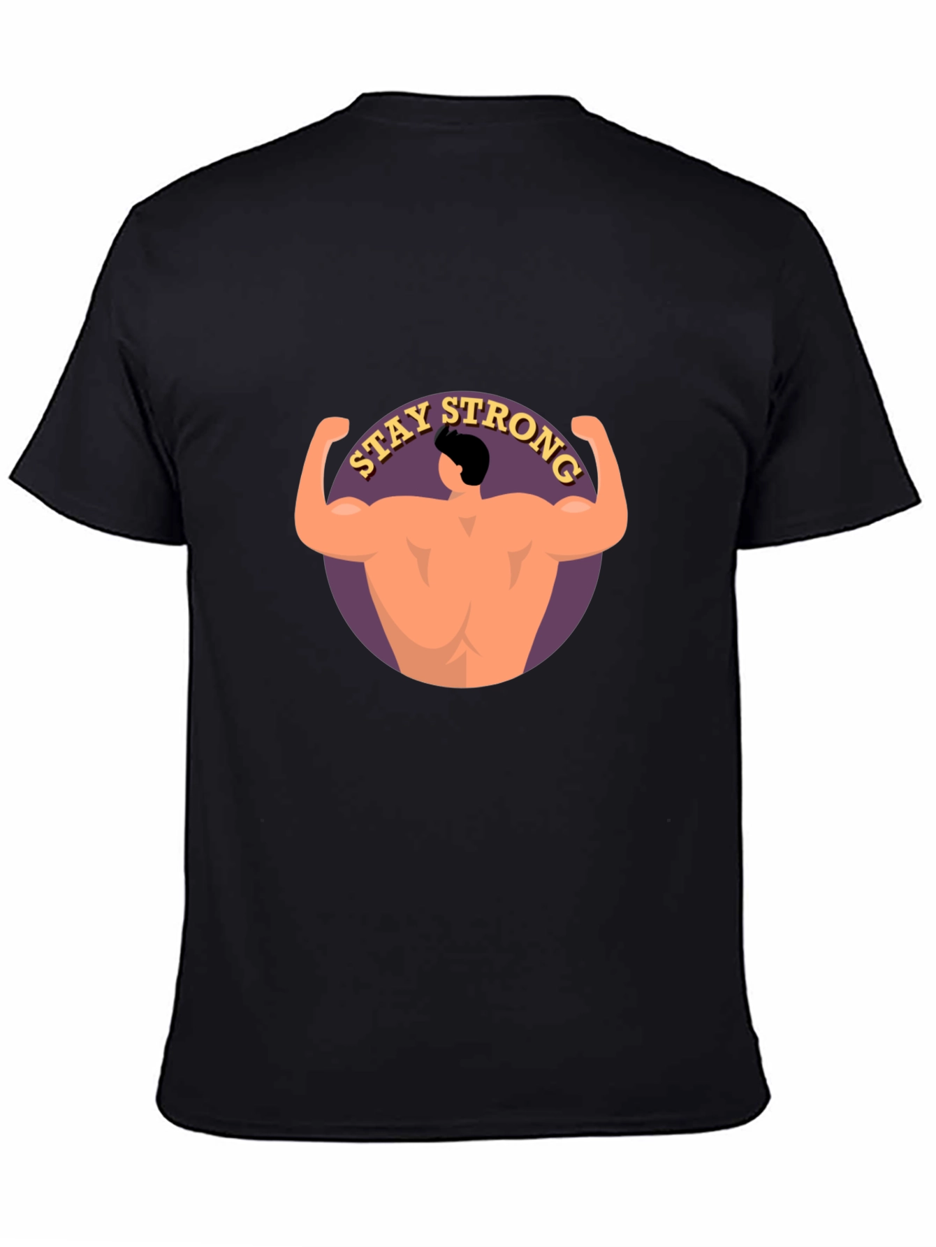 Stay Strong Graphic Print Black T-Shirt