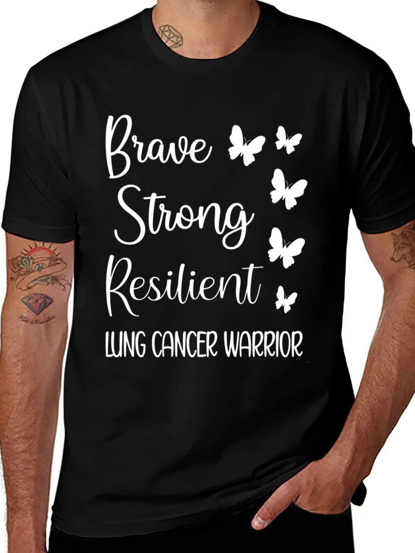 Brave Strong Resilient Lung Cancer Warrior T-Shirt