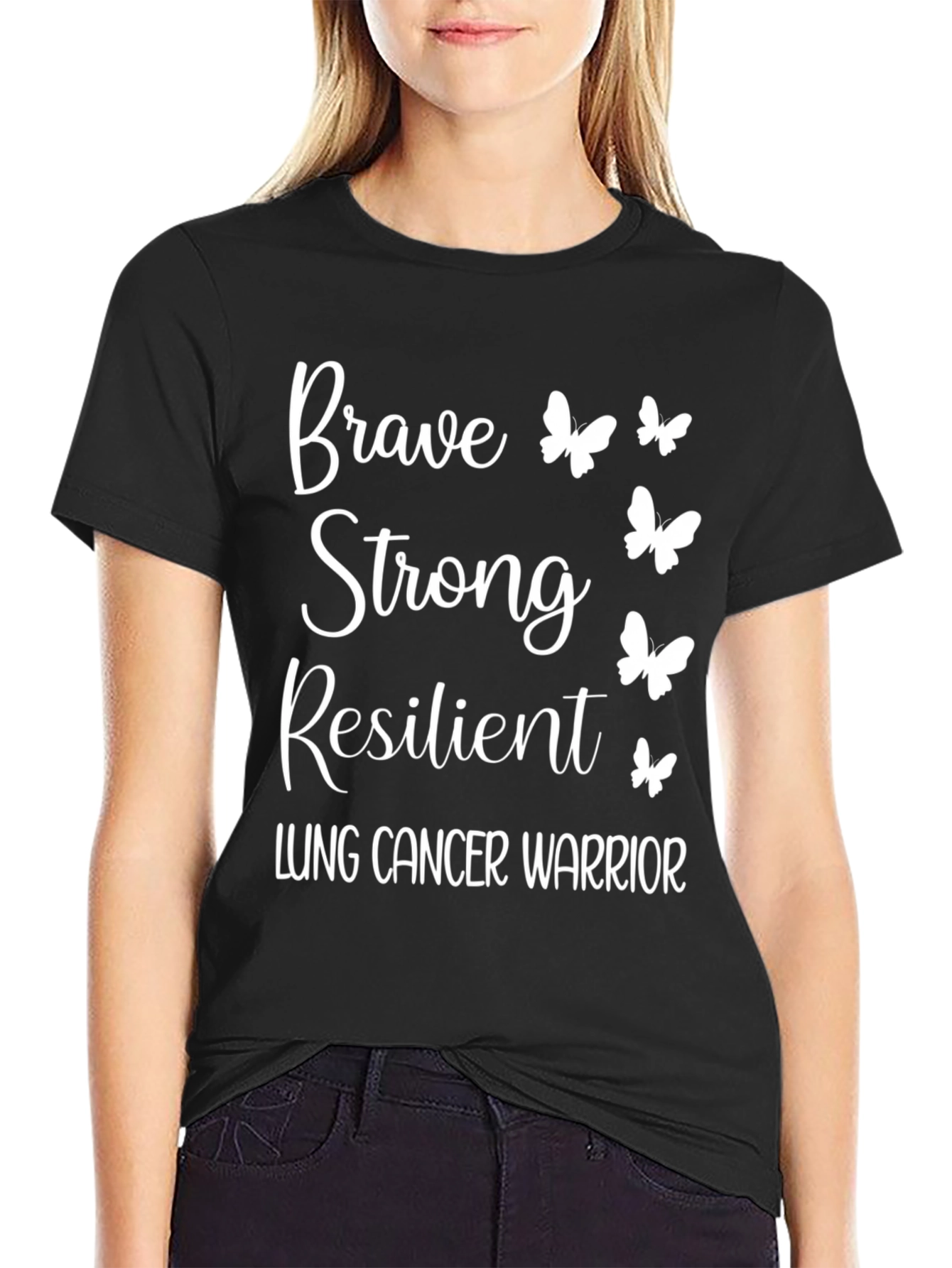 Brave Strong Resilient Lung Cancer Warrior T-Shirt