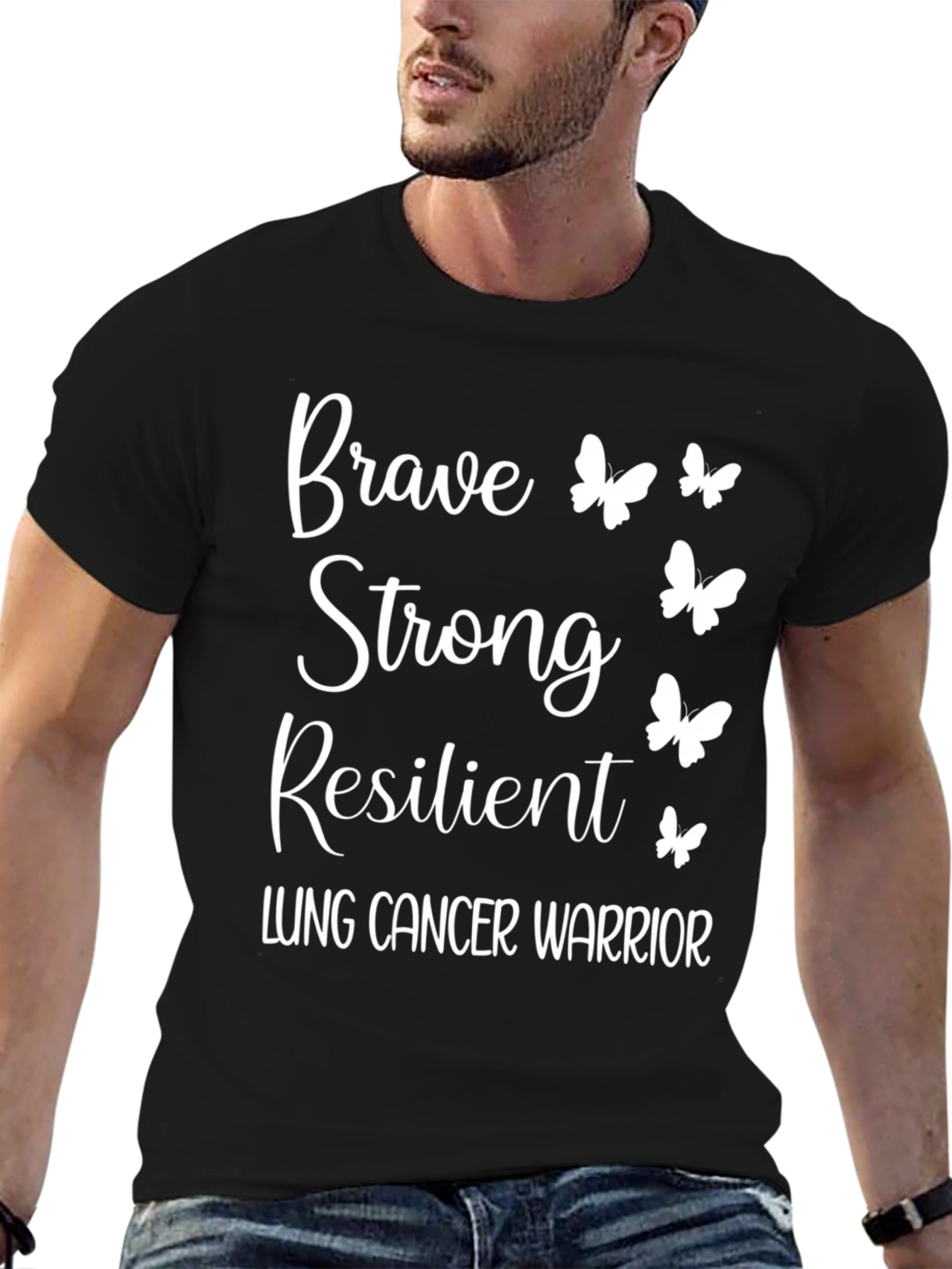 Brave Strong Resilient Lung Cancer Warrior T-Shirt