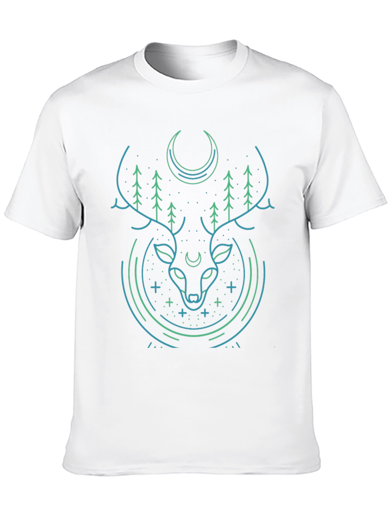 Mystic Deer Graphic Tee - Modern Black T-Shirt