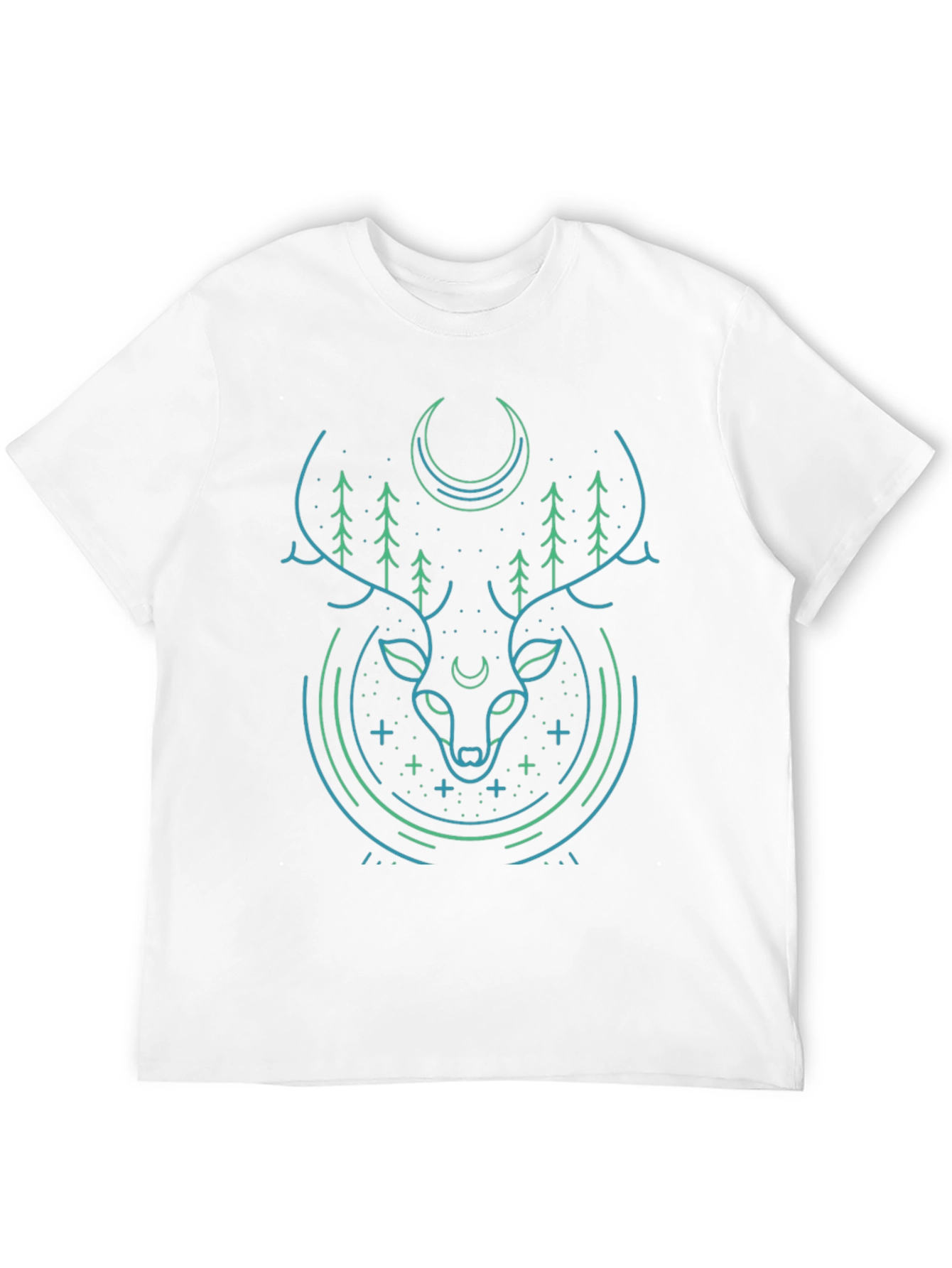 Mystic Deer Graphic Tee - Modern Black T-Shirt
