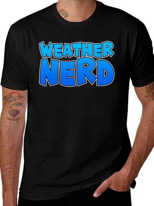 Weather Nerd Graphic Tee - Black Cotton Shirt