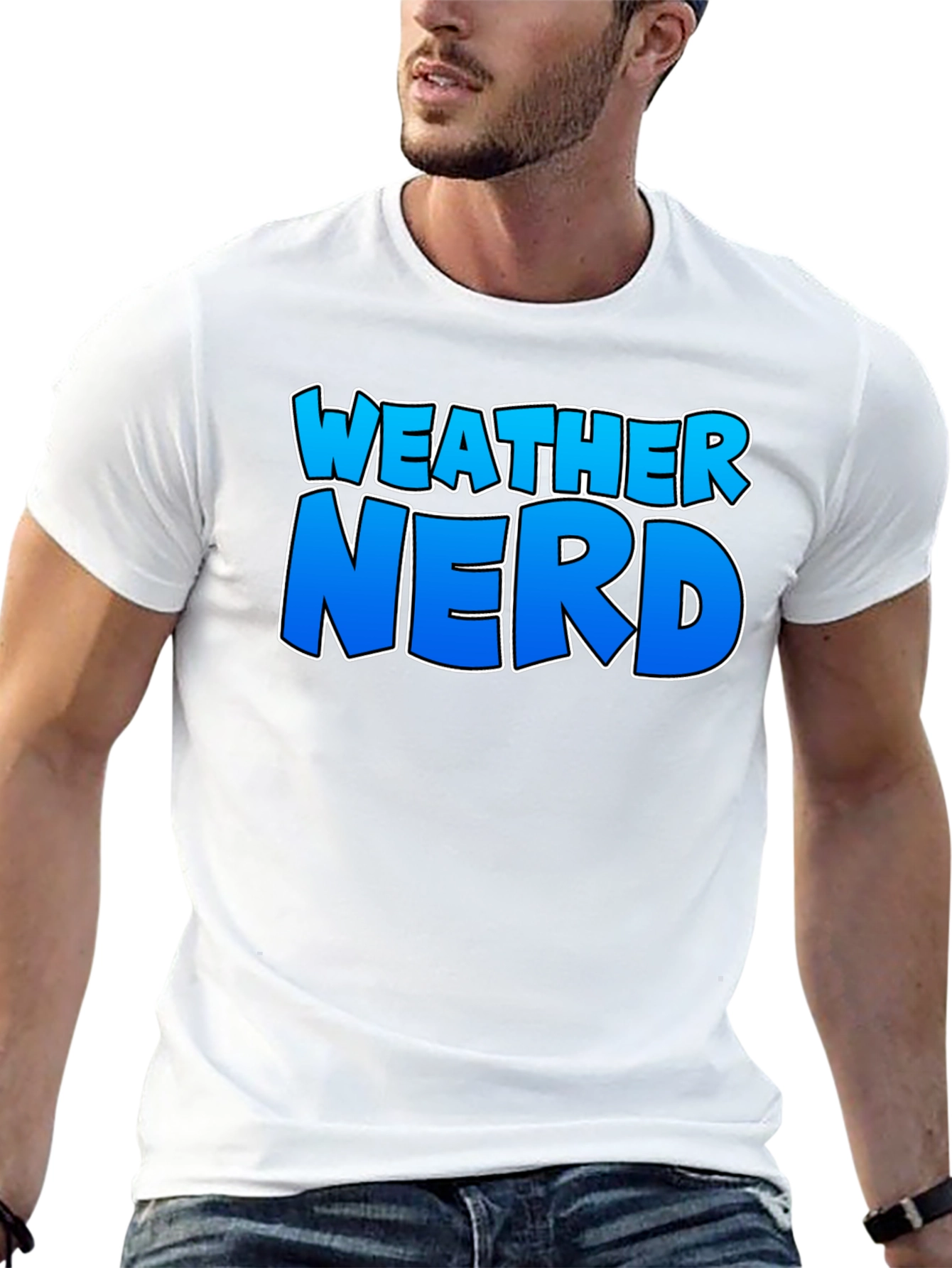 Weather Nerd Graphic Tee - Black Cotton Shirt