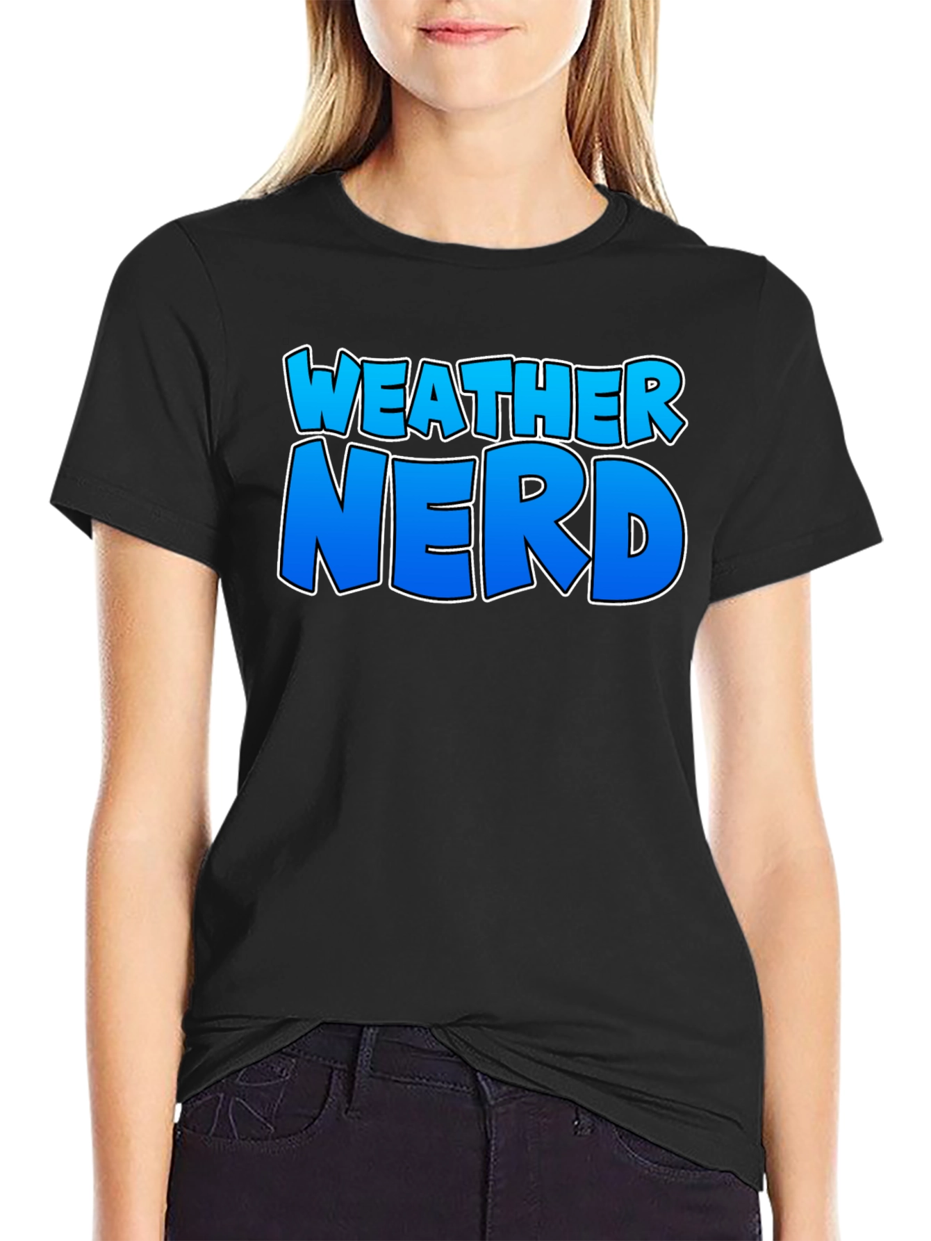 Weather Nerd Graphic Tee - Black Cotton Shirt