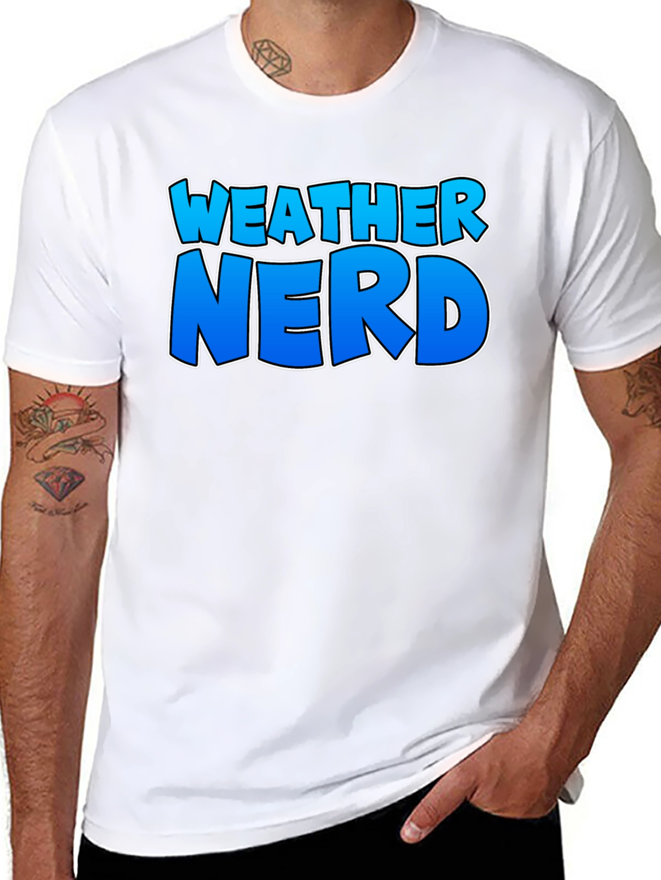 Weather Nerd Graphic Tee - Black Cotton Shirt