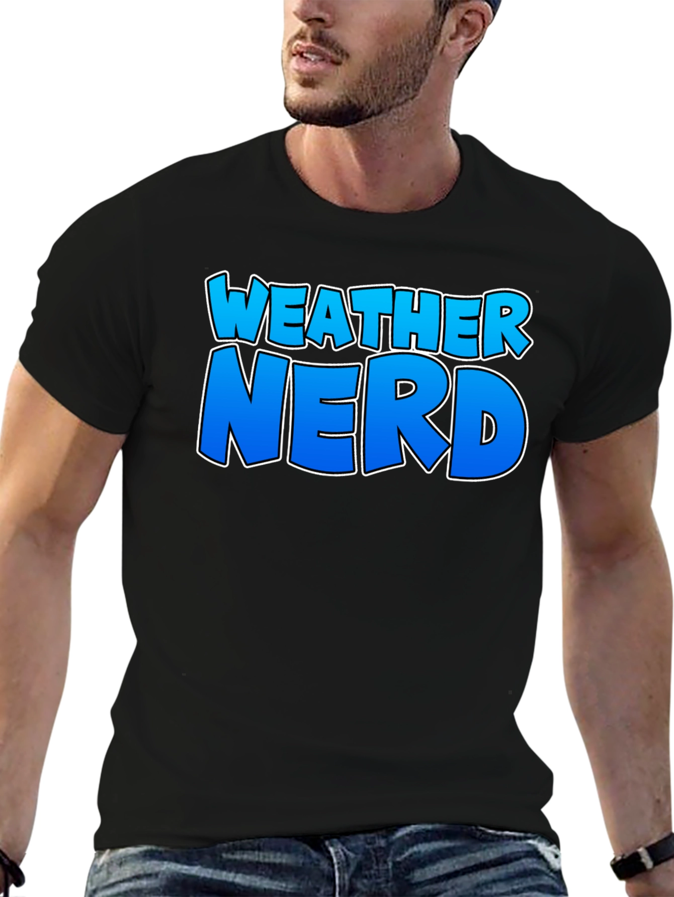 Weather Nerd Graphic Tee - Black Cotton Shirt