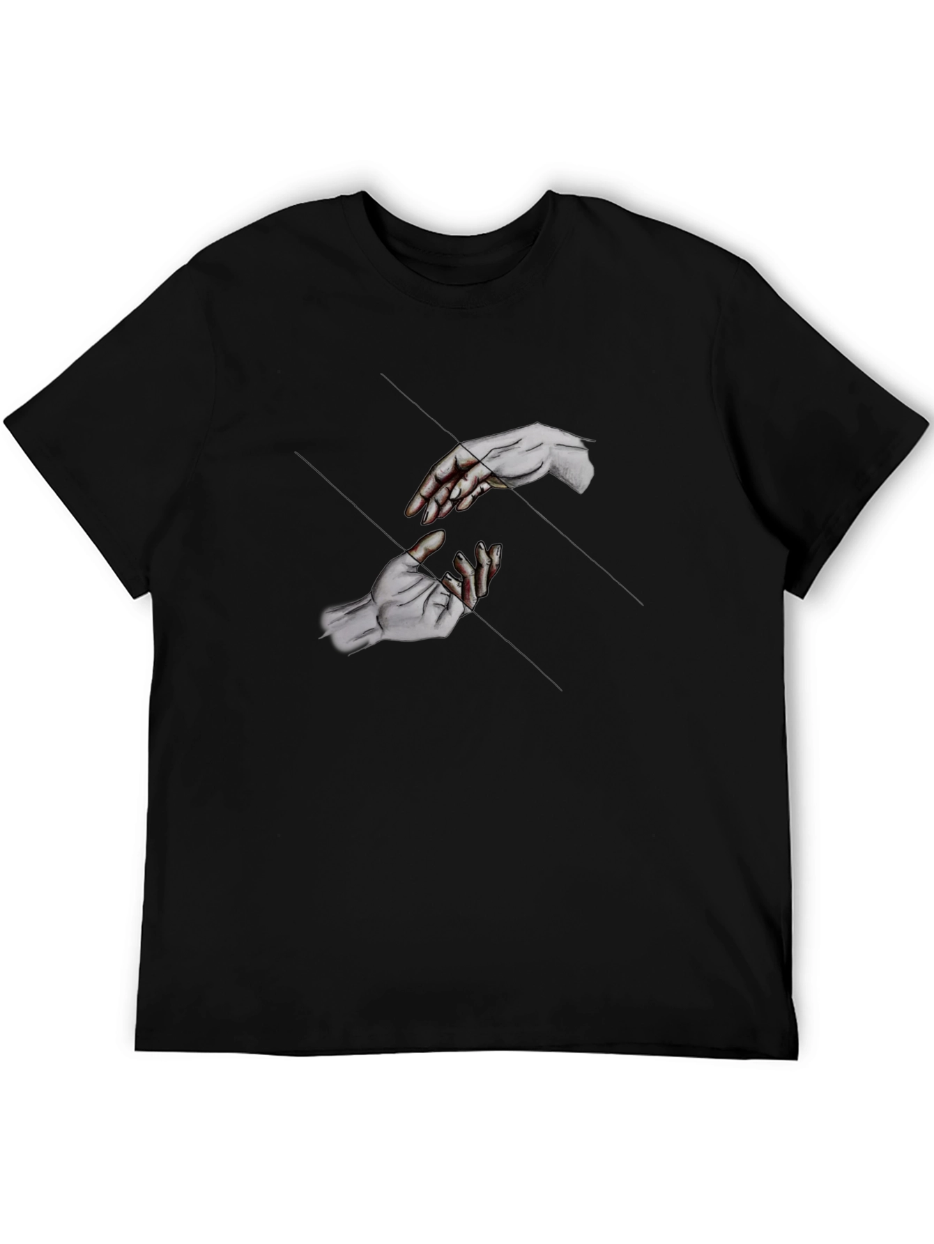 Reaching Hands Graphic Black T-Shirt
