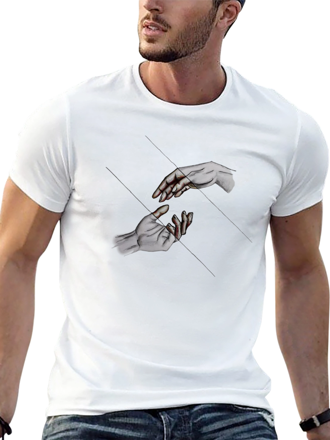 Reaching Hands Graphic Black T-Shirt