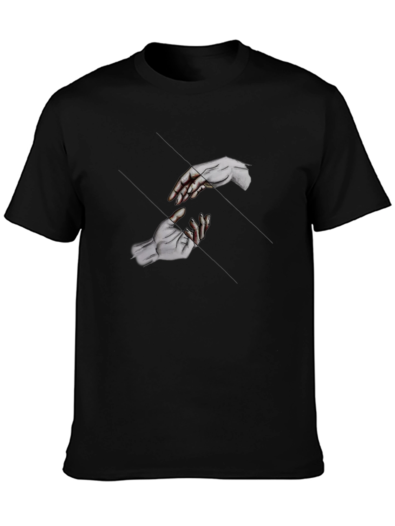 Reaching Hands Graphic Black T-Shirt