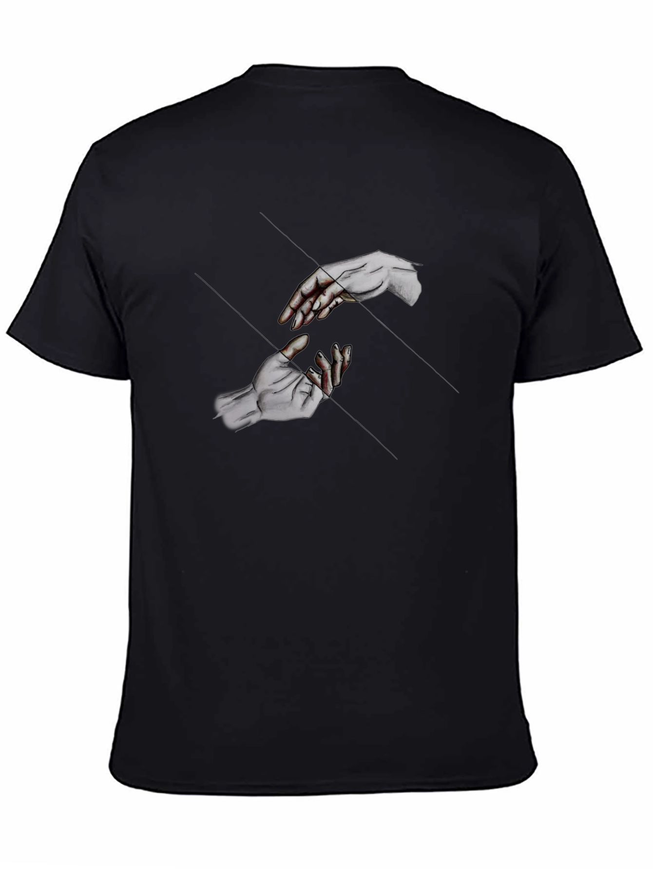 Reaching Hands Graphic Black T-Shirt