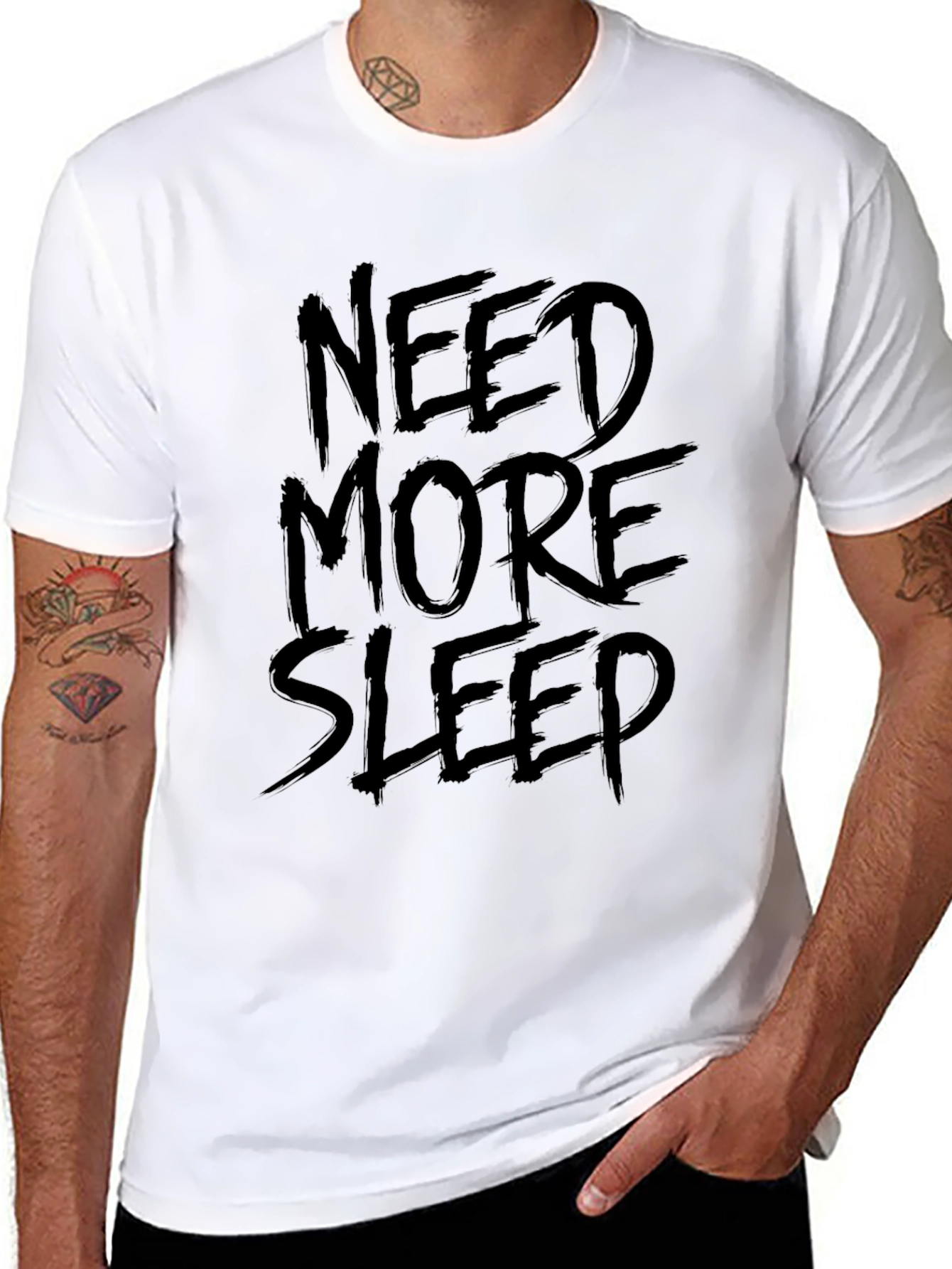 Need More Sleep Black Graphic T-Shirt