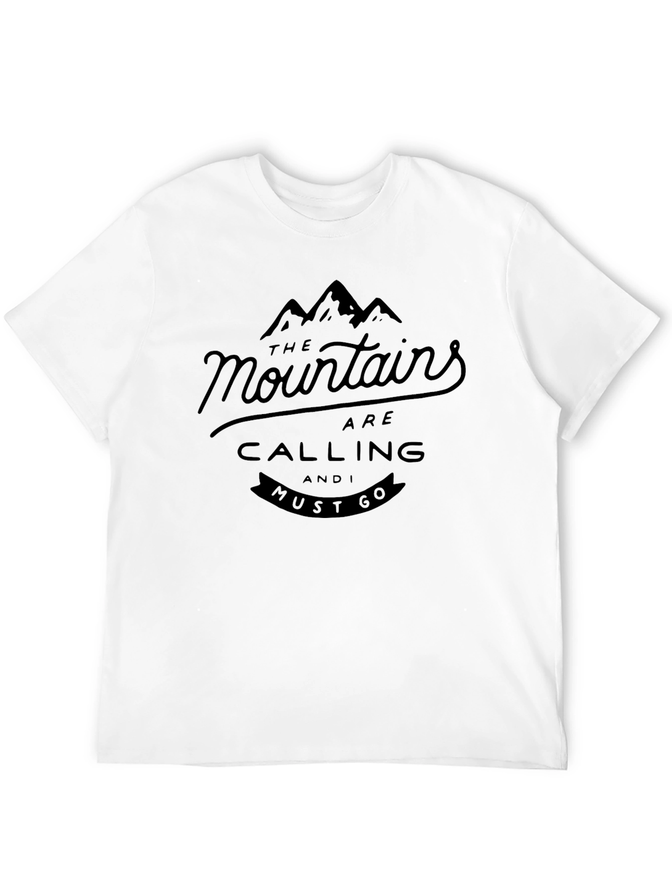 Mountains are Calling Black Graphic Tee