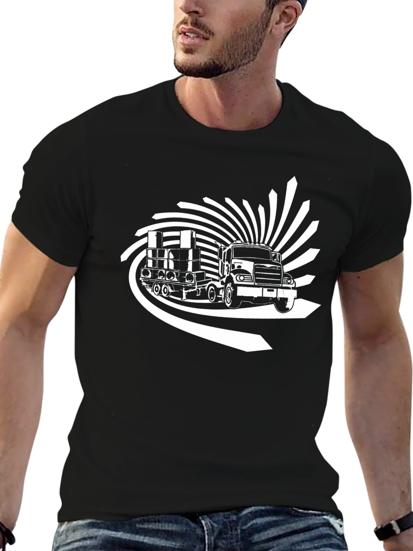 Trucker Black T-Shirt: Haul in Style!