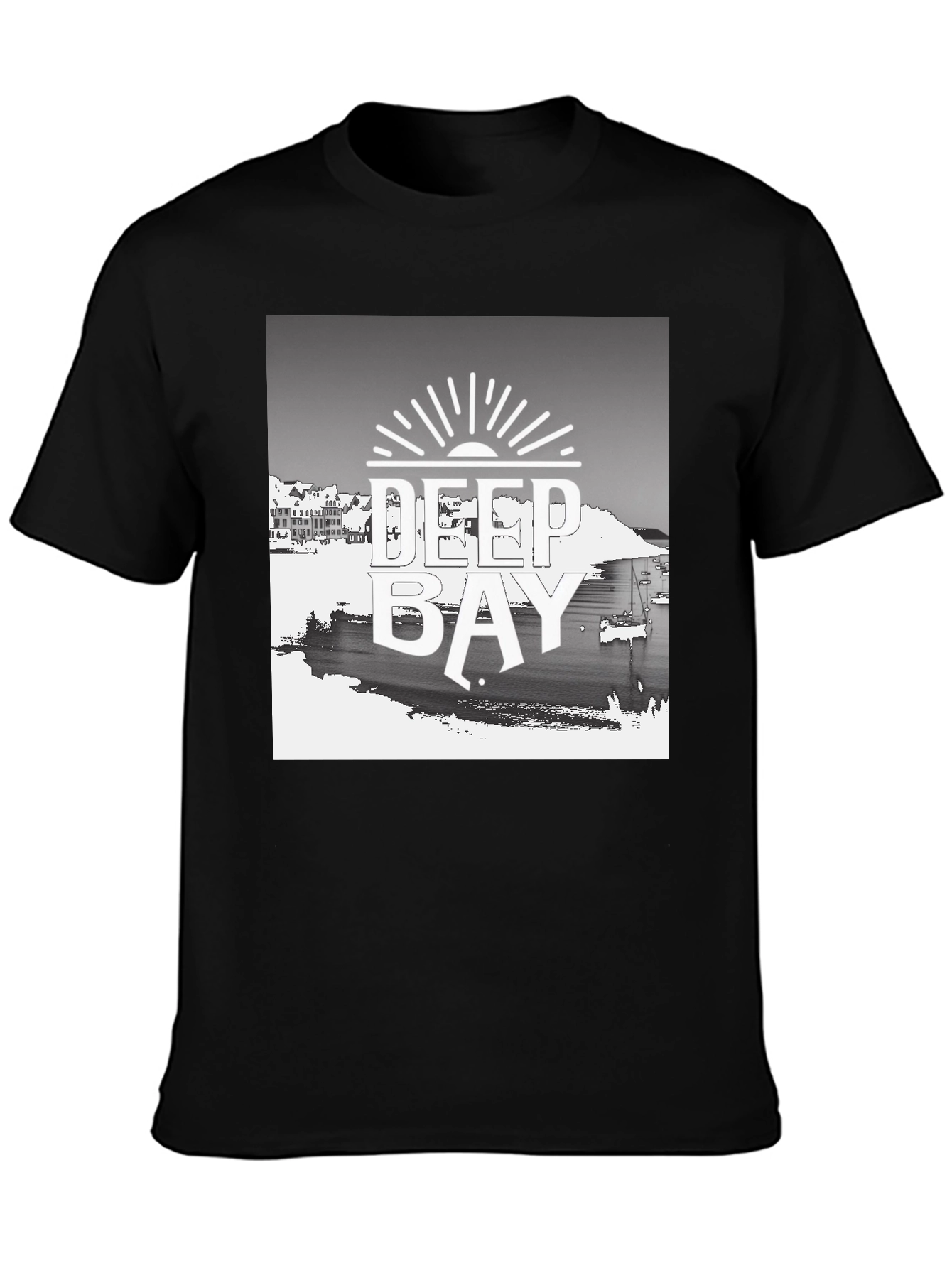 Deep Bay Graphic Tee - Stylish Black T-Shirt