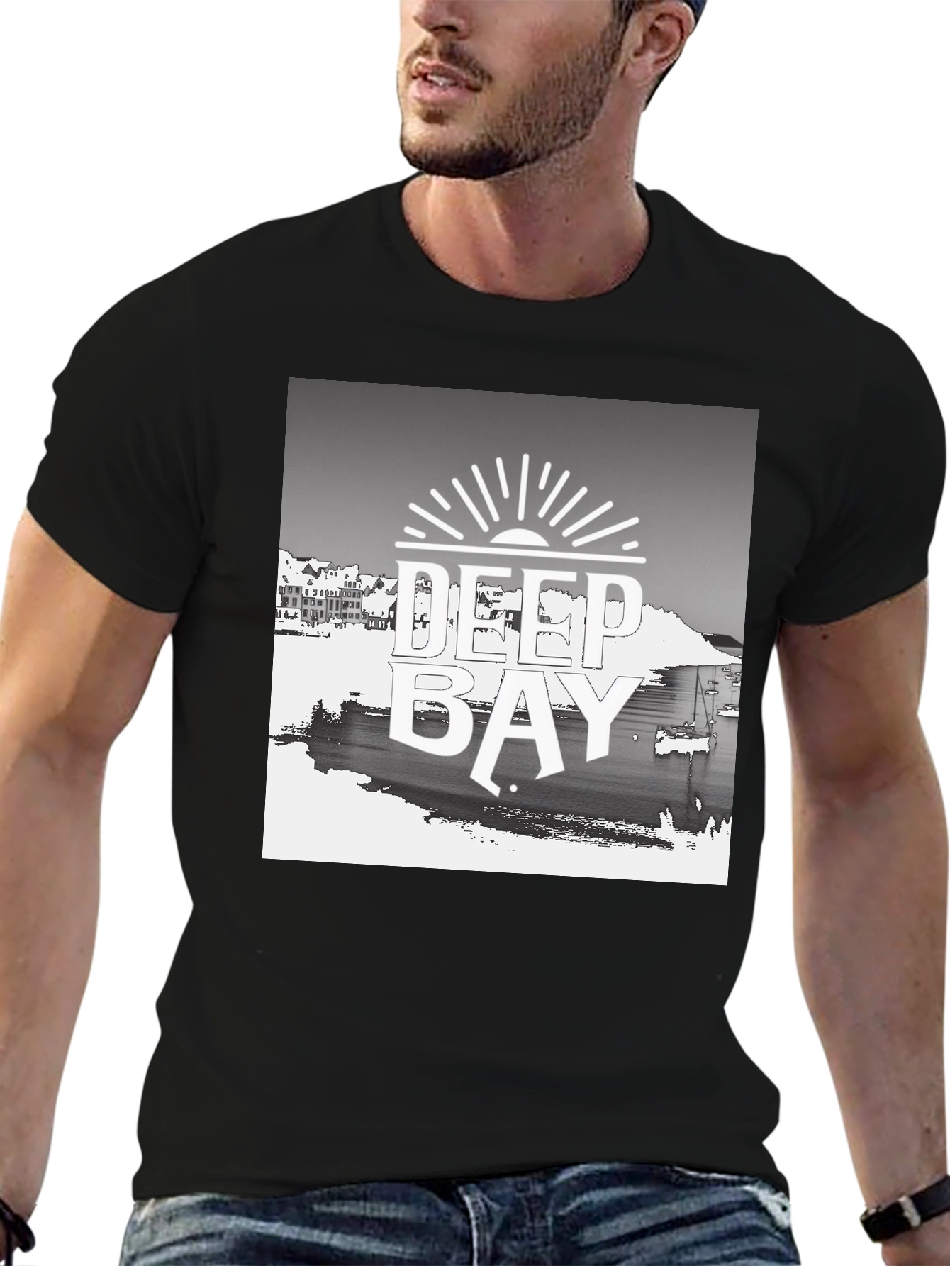 Deep Bay Graphic Tee - Stylish Black T-Shirt
