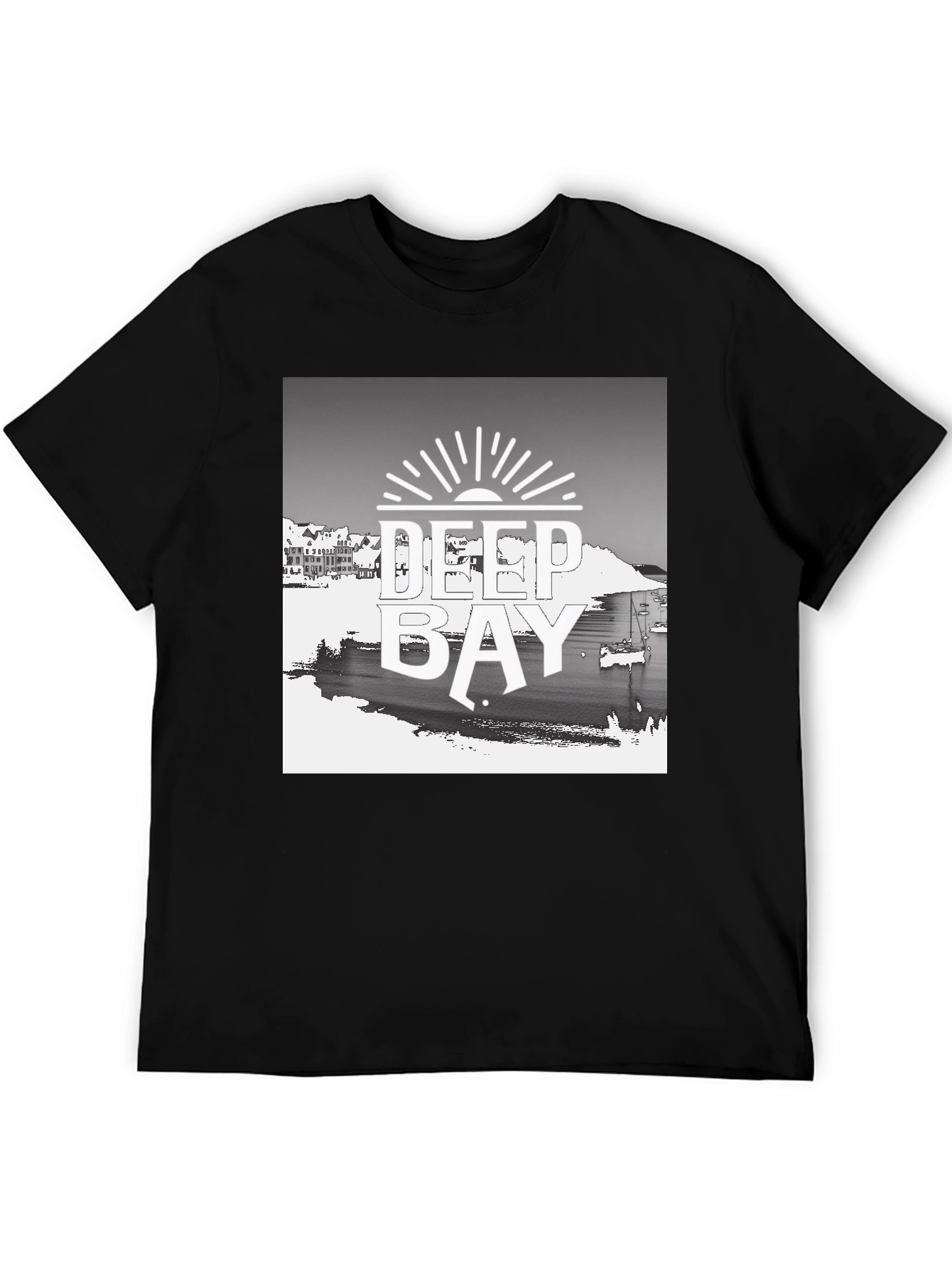 Deep Bay Graphic Tee - Stylish Black T-Shirt