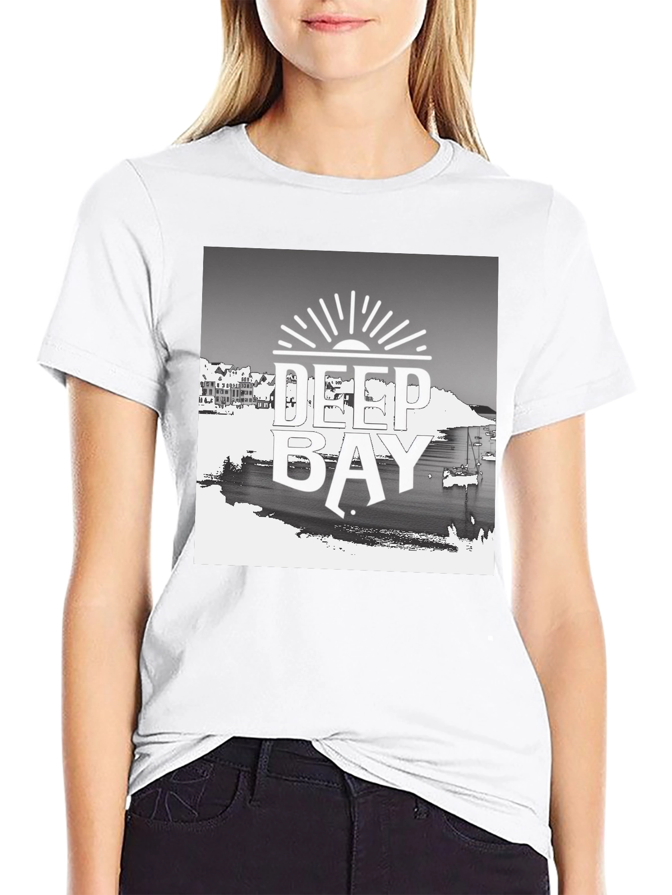 Deep Bay Graphic Tee - Stylish Black T-Shirt