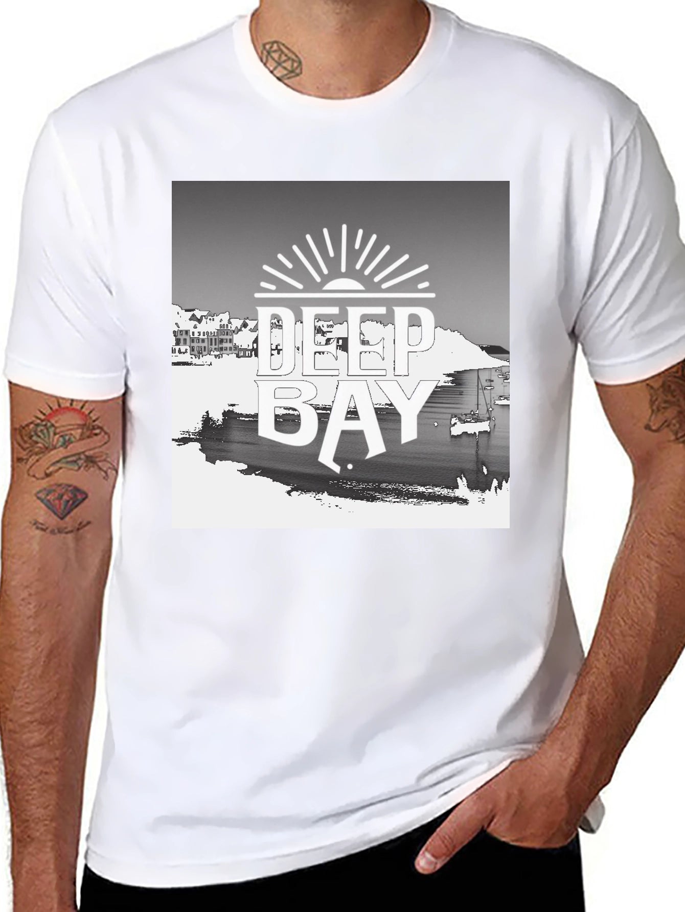 Deep Bay Graphic Tee - Stylish Black T-Shirt