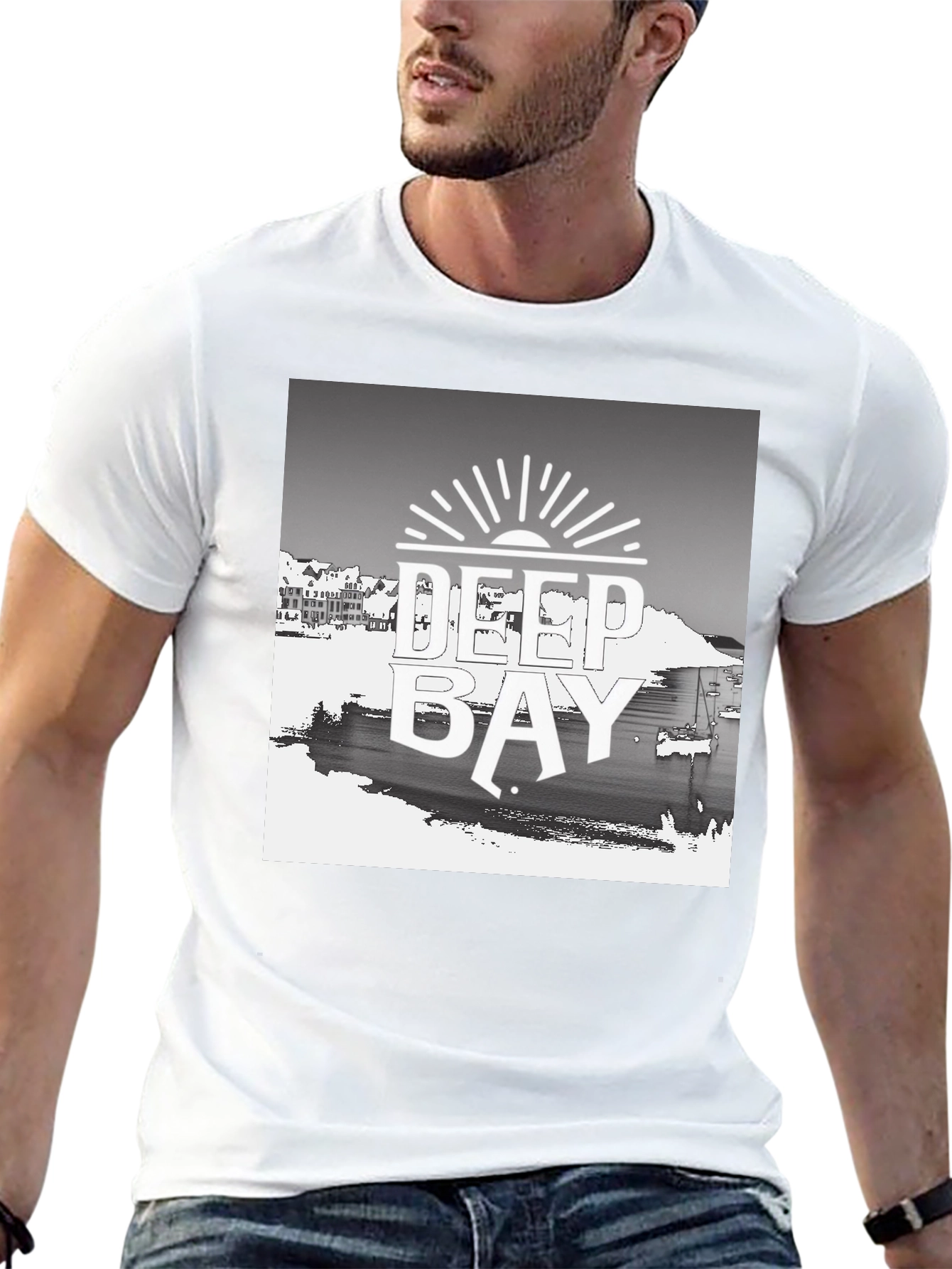 Deep Bay Graphic Tee - Stylish Black T-Shirt