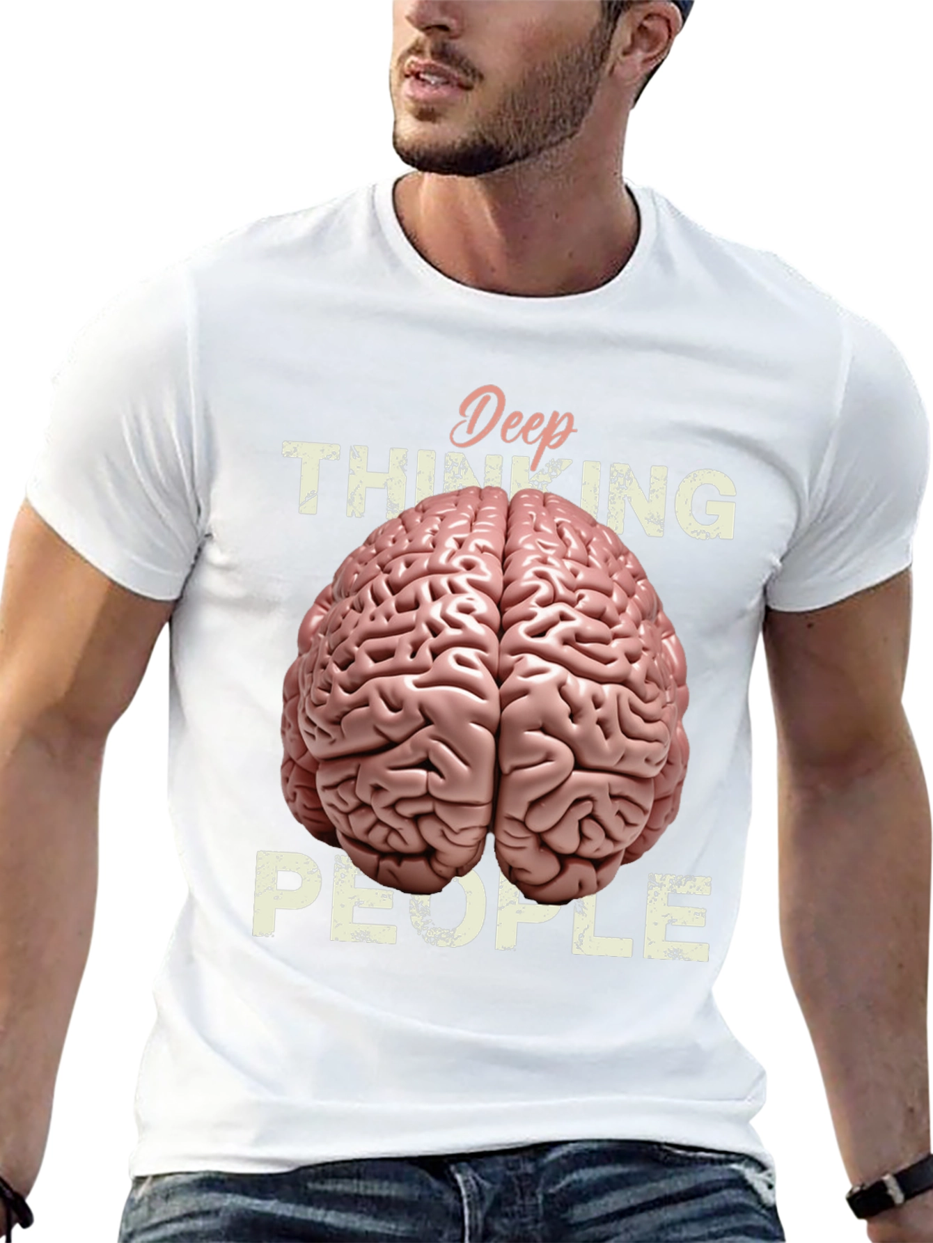 Deep Thinking Brain Graphic T-Shirt
