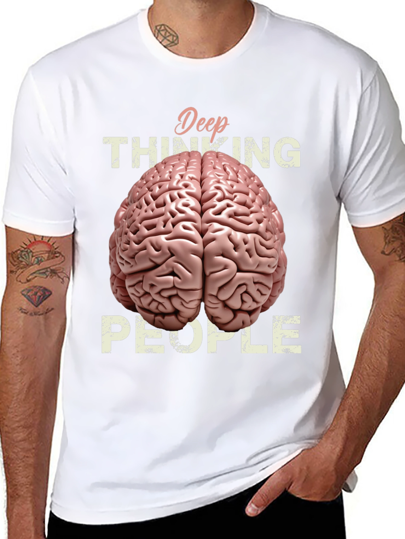 Deep Thinking Brain Graphic T-Shirt