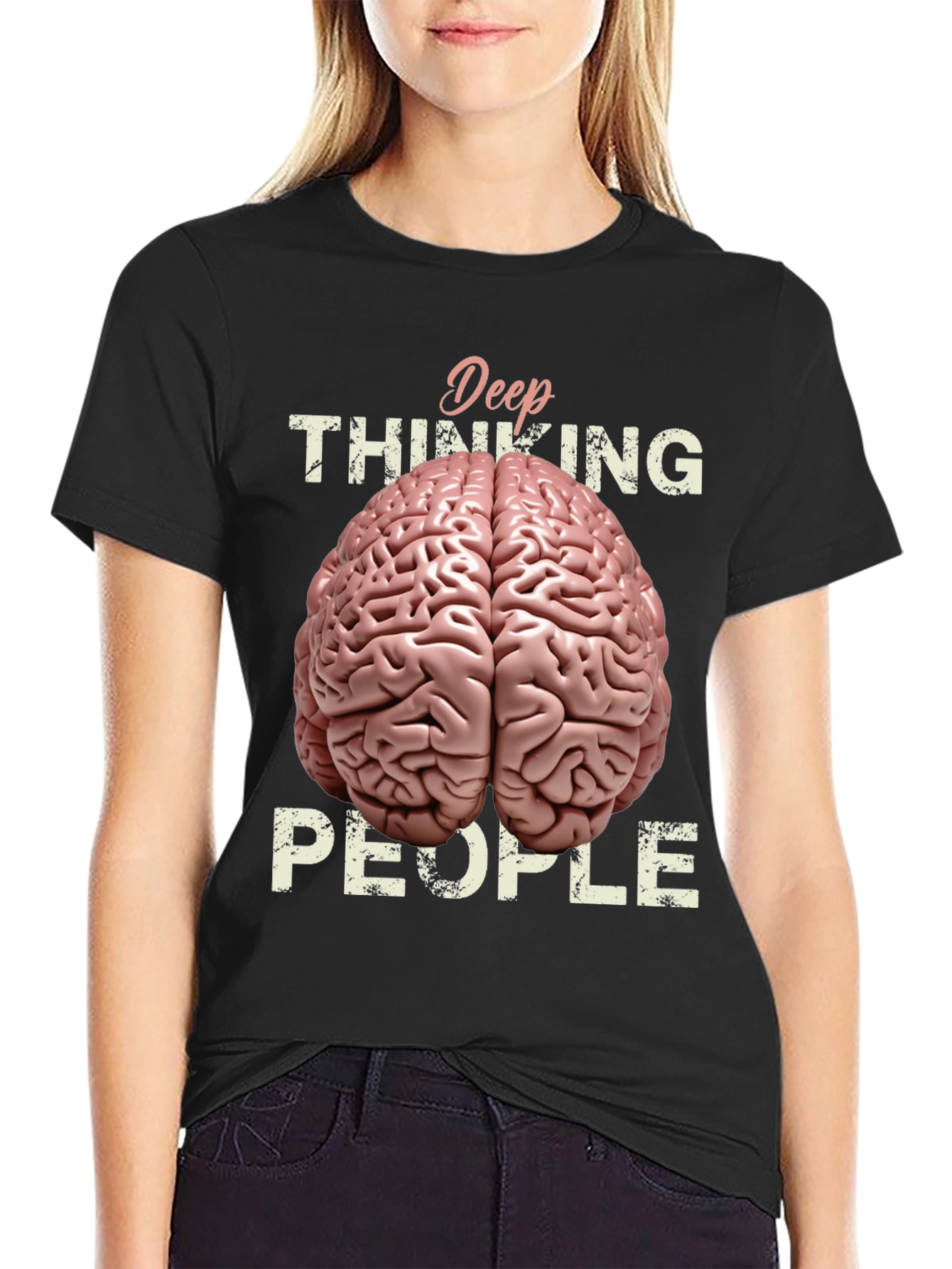 Deep Thinking Brain Graphic T-Shirt