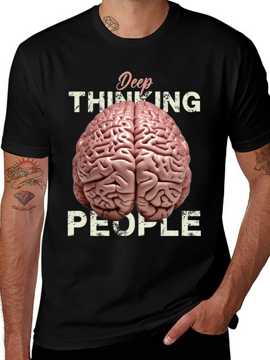 Deep Thinking Brain Graphic T-Shirt