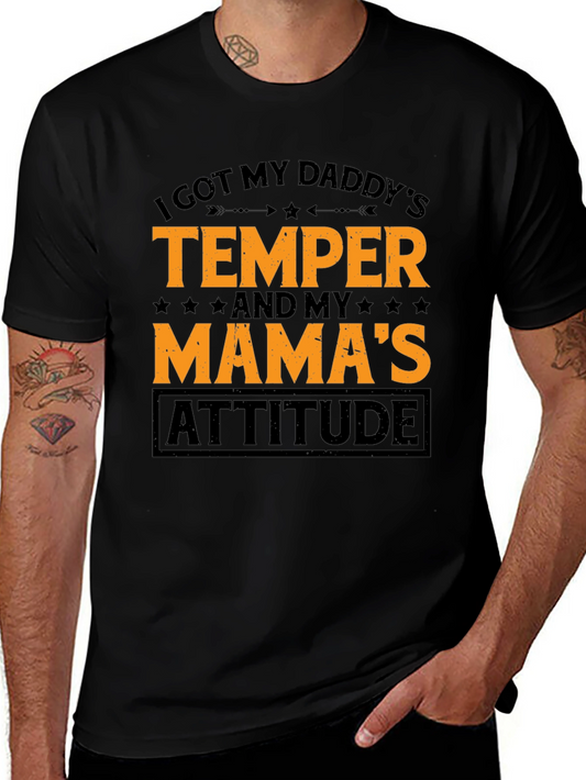 I Got My Daddys Temper Black Graphic T-Shirt
