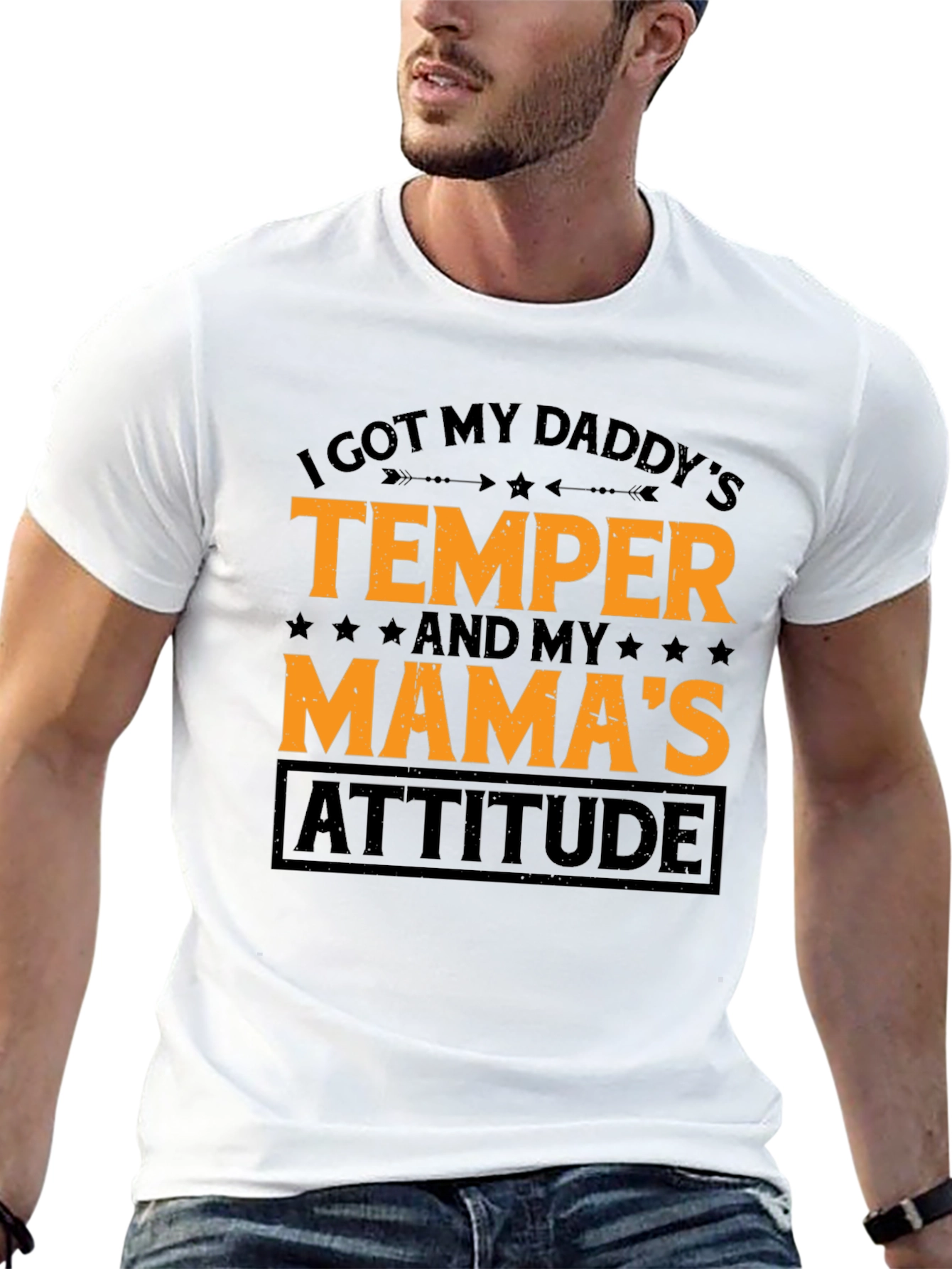I Got My Daddys Temper Black Graphic T-Shirt