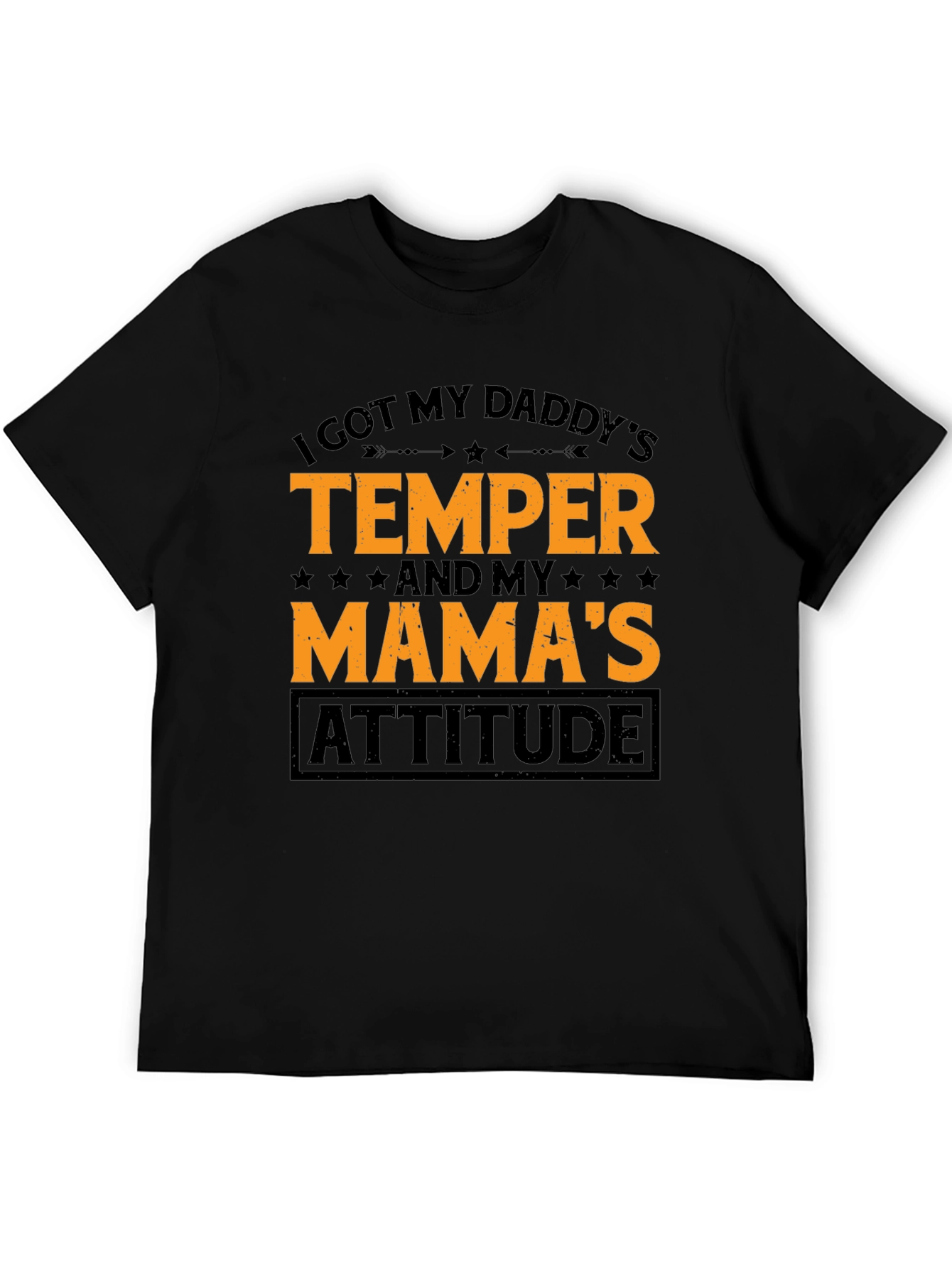 I Got My Daddys Temper Black Graphic T-Shirt