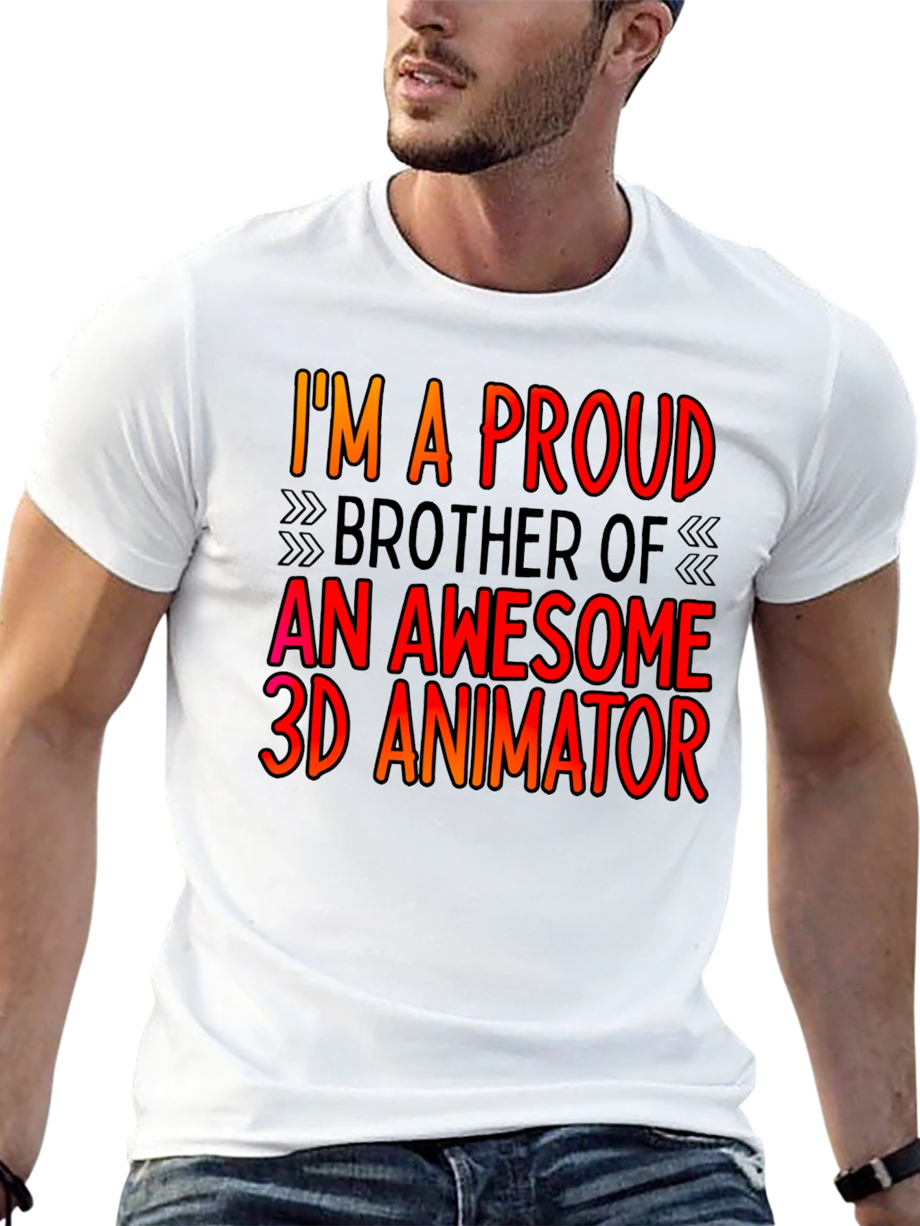Proud Brother of 3D Animator Black T-Shirt