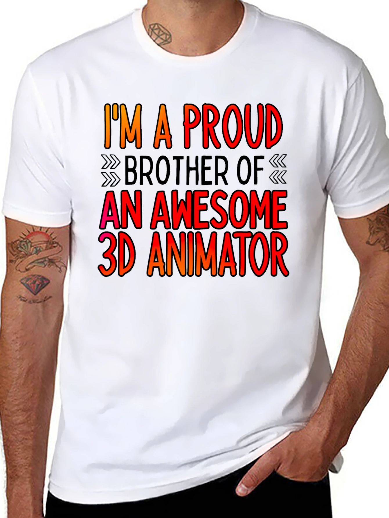 Proud Brother of 3D Animator Black T-Shirt