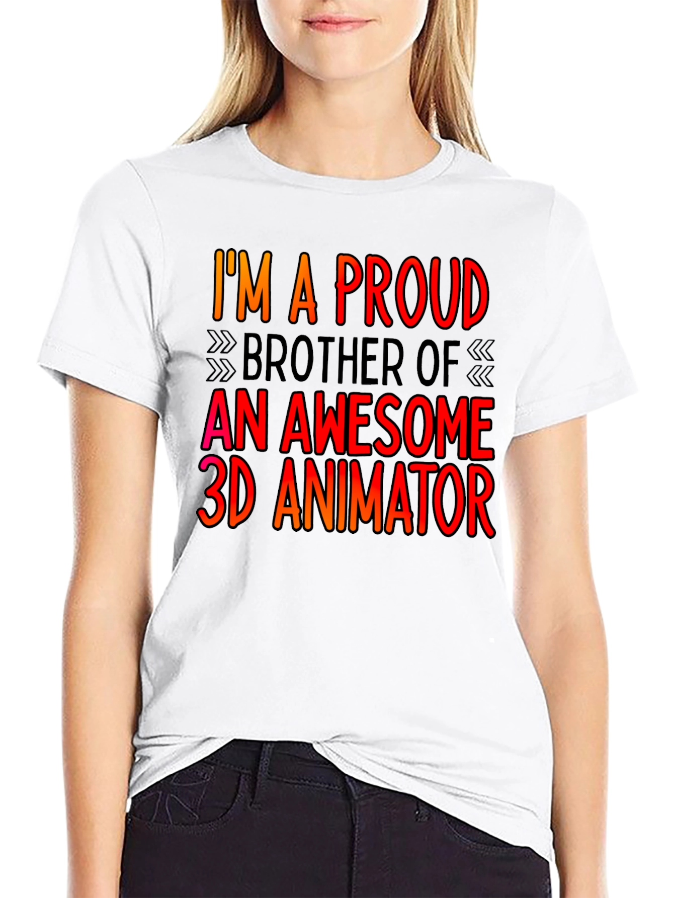 Proud Brother of 3D Animator Black T-Shirt
