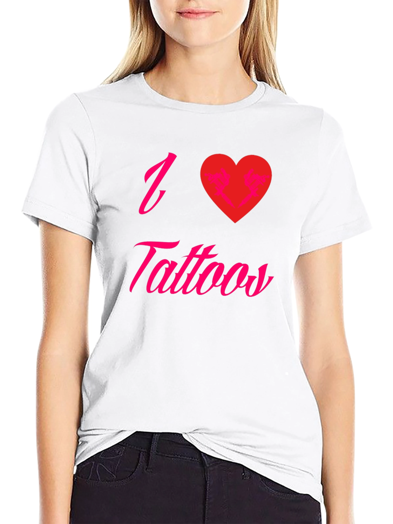 I Love Tattoos Graphic Tee - Black