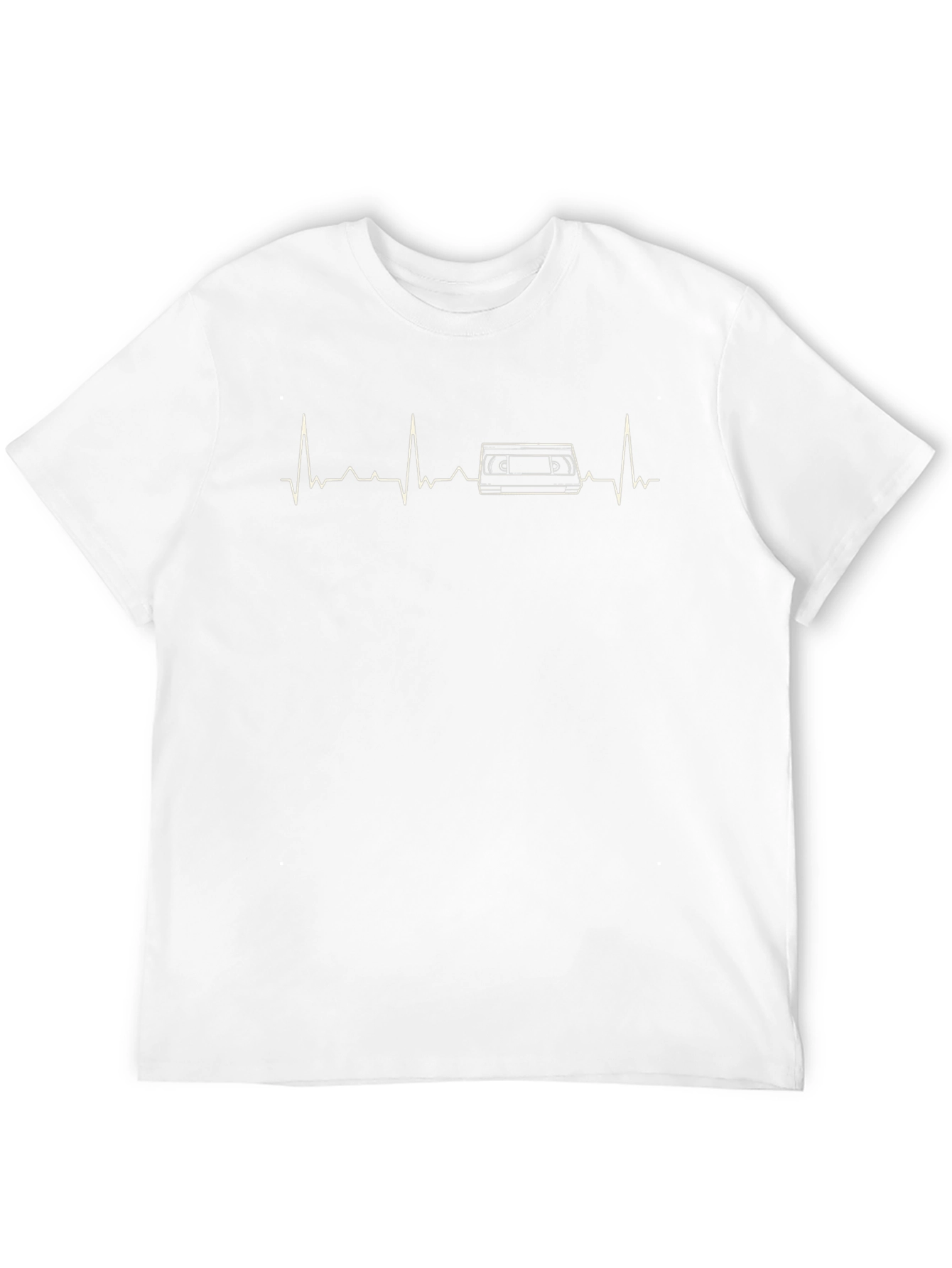 Retro Vibe Tee: Cassette Tape Heartbeat Graphic T-Shirt