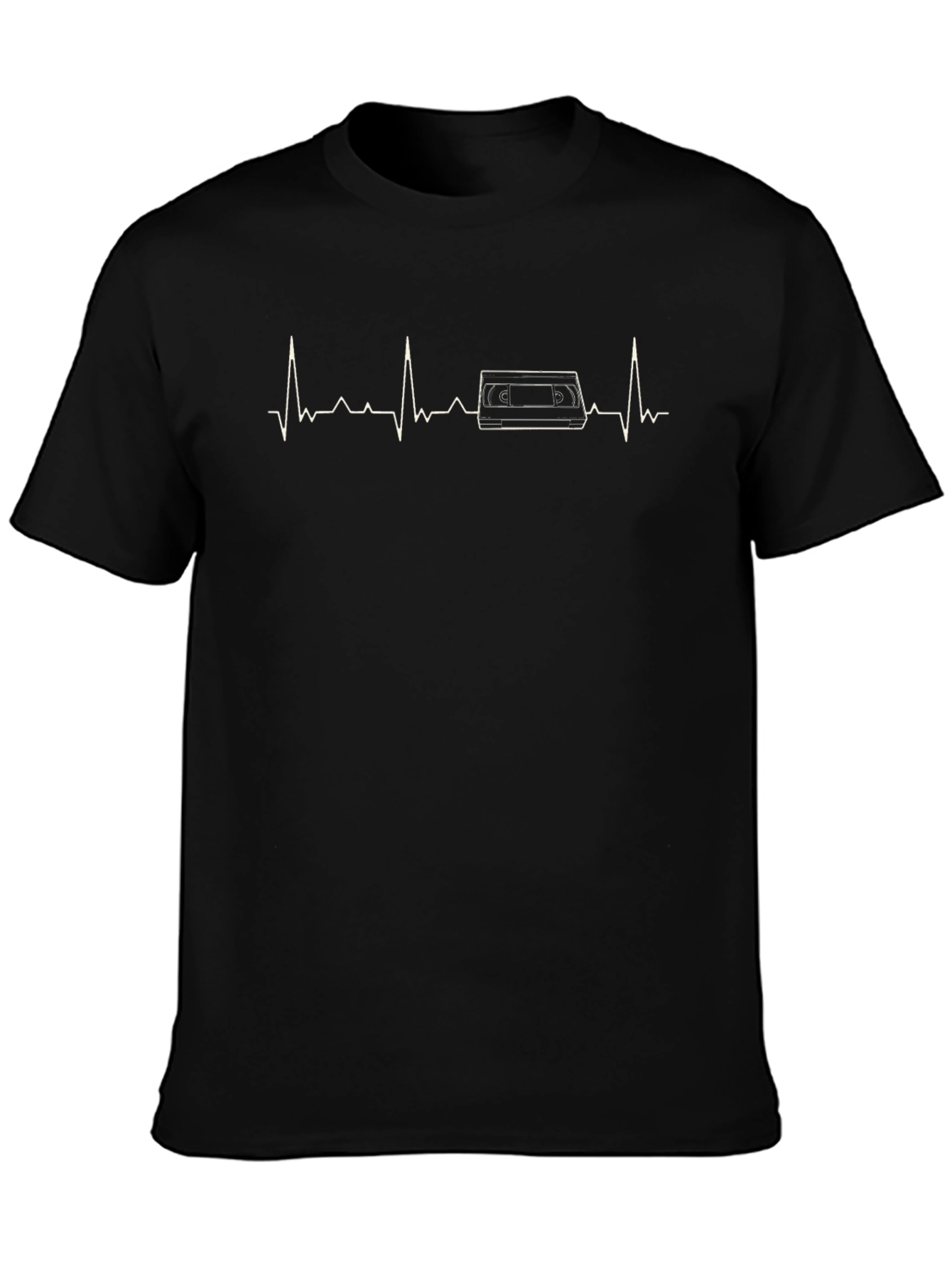 Retro Vibe Tee: Cassette Tape Heartbeat Graphic T-Shirt