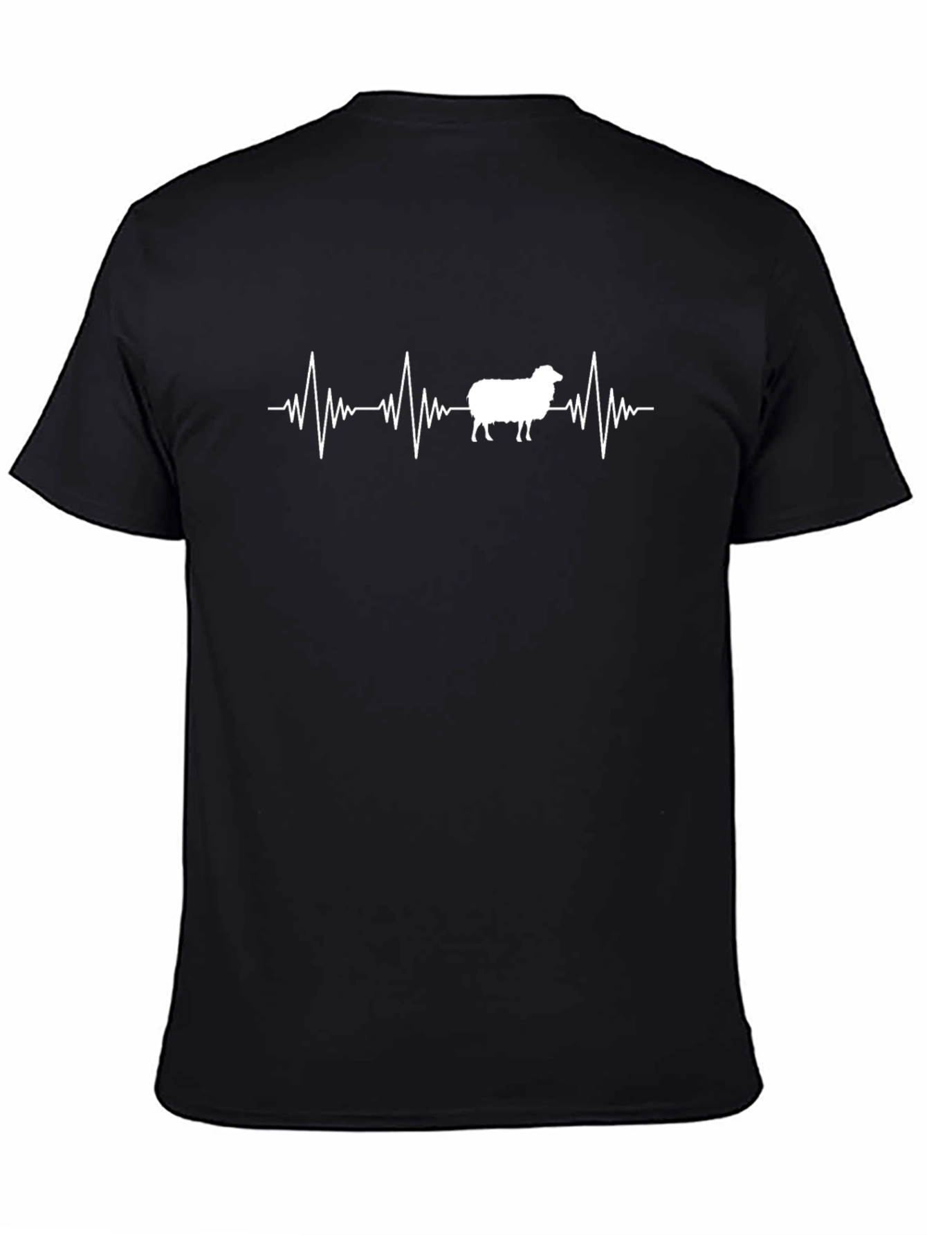 Sheep Heartbeat T-Shirt - Black Cotton Tee