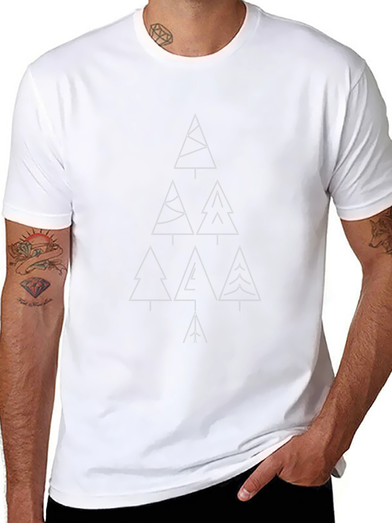 Geometric Christmas Tree Graphic Tee