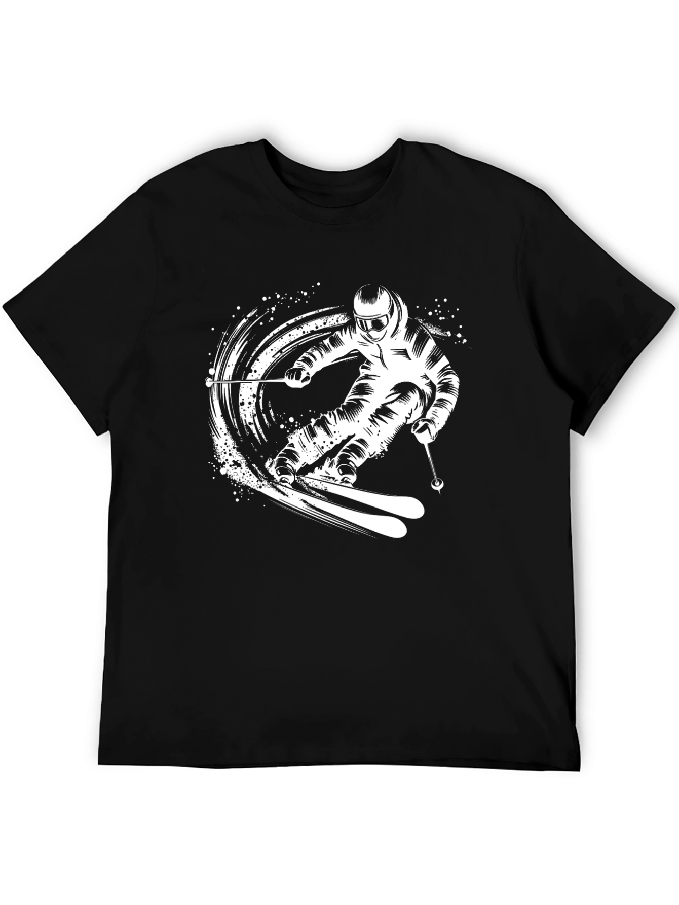 Skiing T-Shirt | Black Graphic Tee