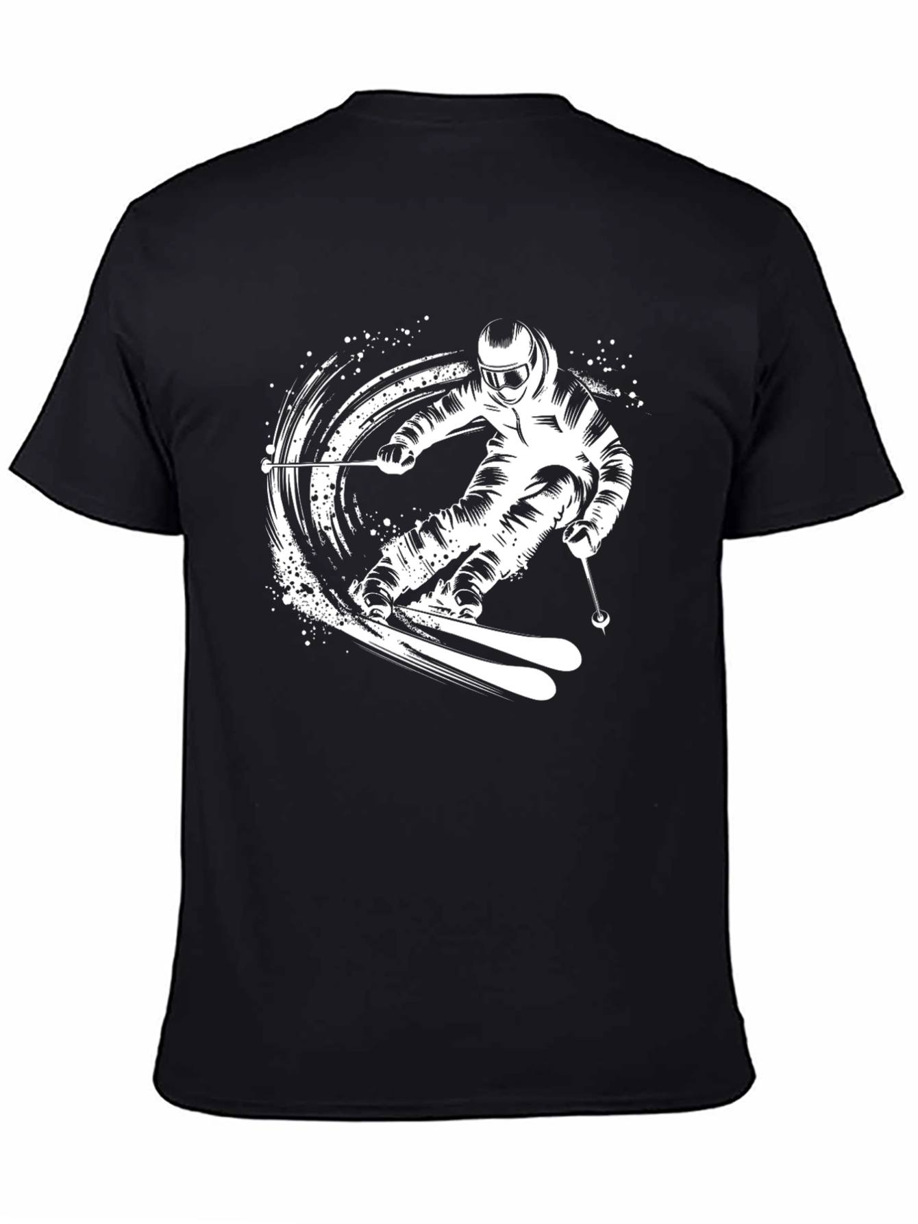 Skiing T-Shirt | Black Graphic Tee