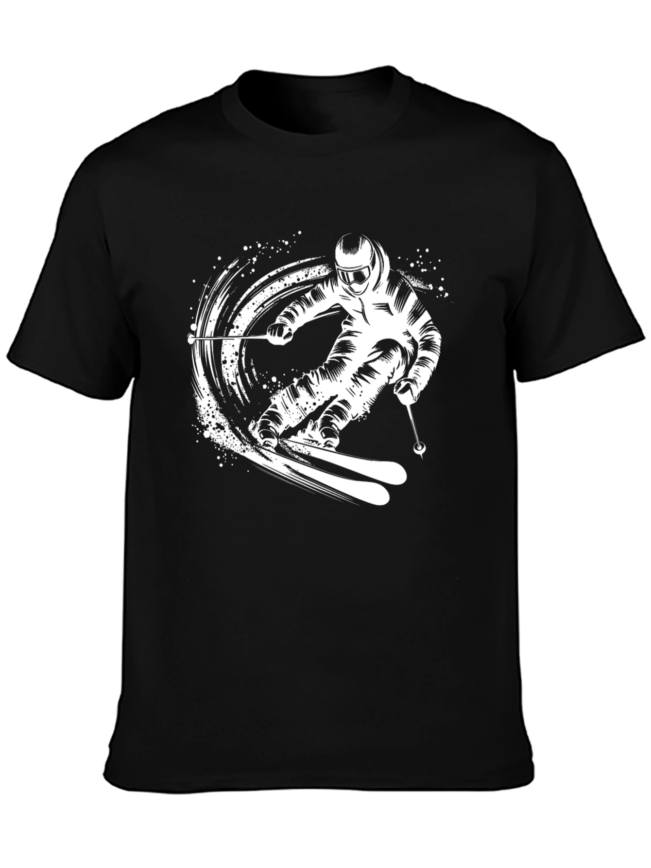 Skiing T-Shirt | Black Graphic Tee
