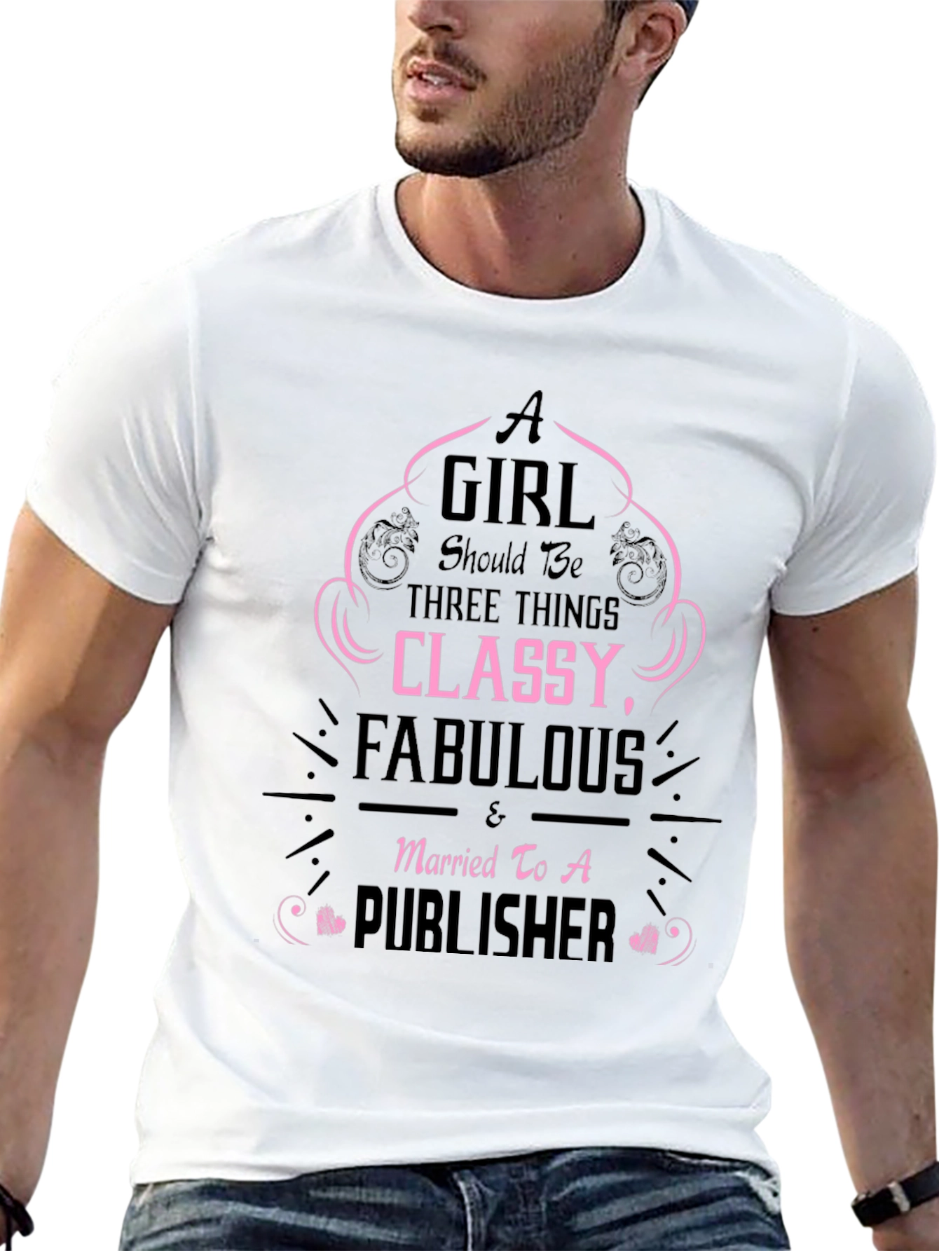 Classy Fabulous & Married To A Publisher Black T-Shirt