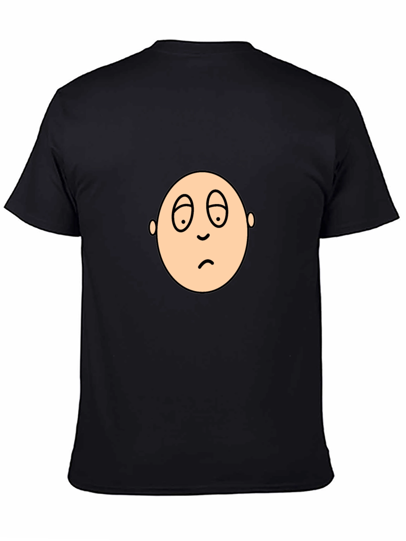 Sad Face Graphic Black T-Shirt