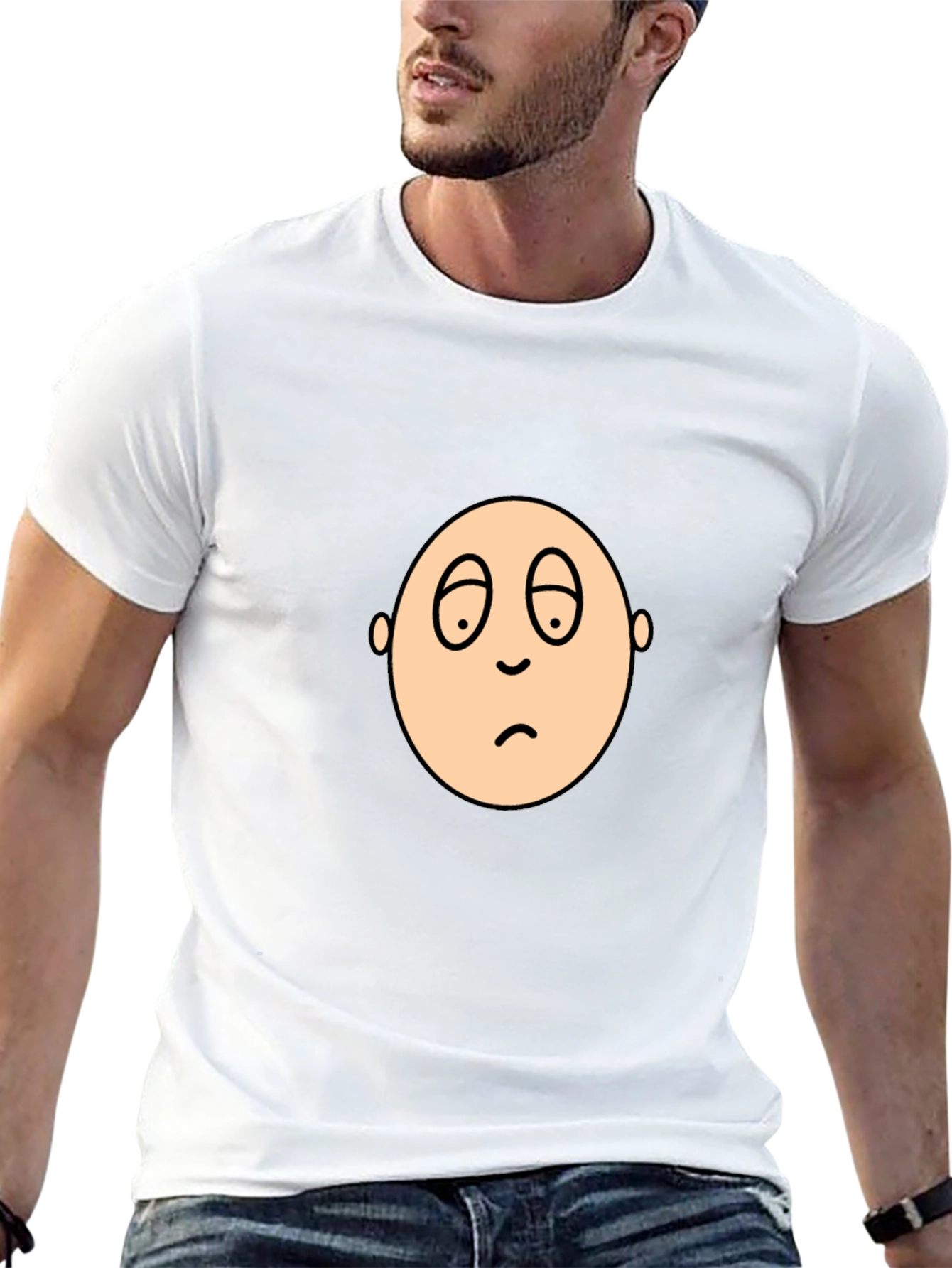 Sad Face Graphic Black T-Shirt