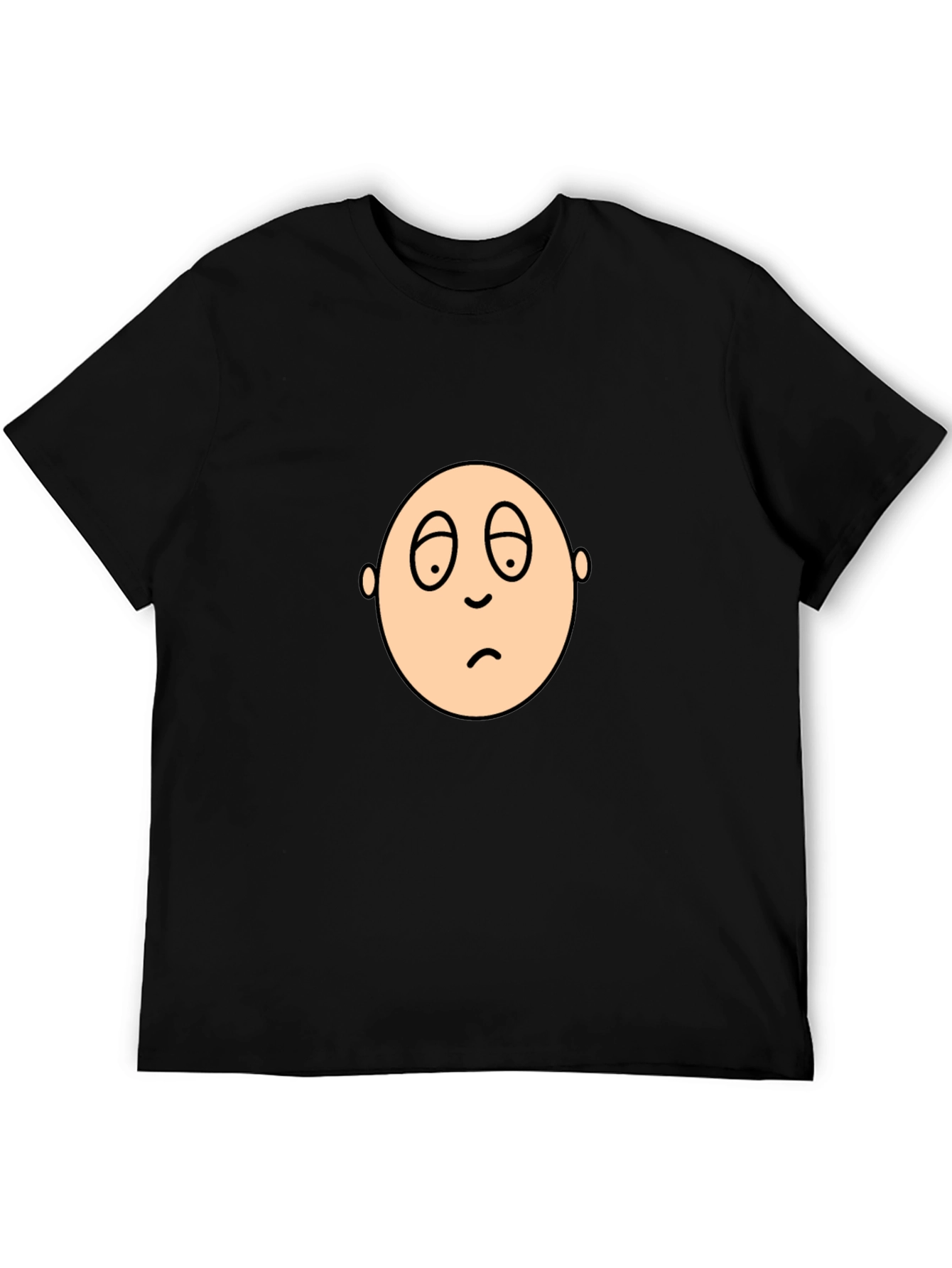 Sad Face Graphic Black T-Shirt