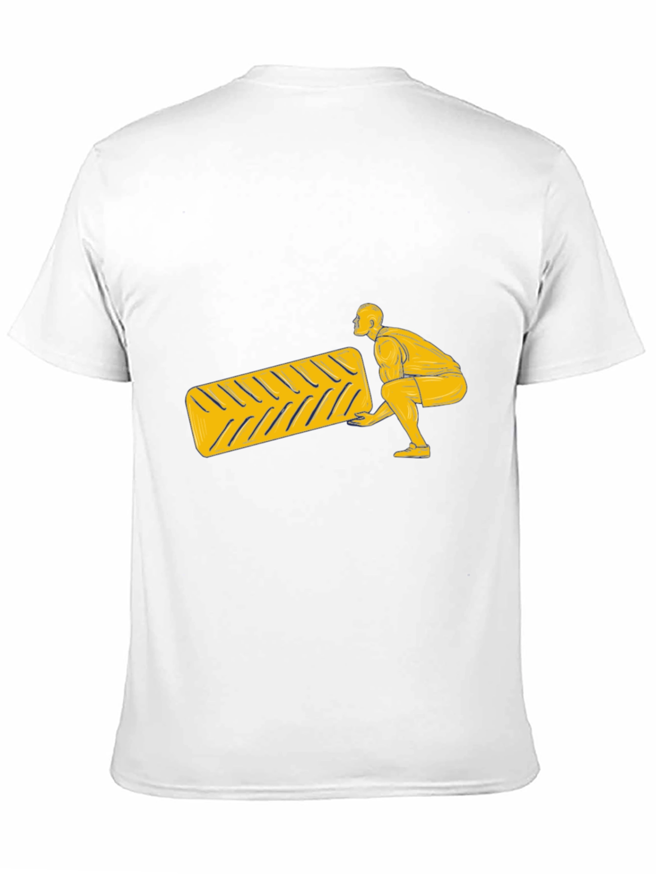 Mans Black T-Shirt with Lifting Design