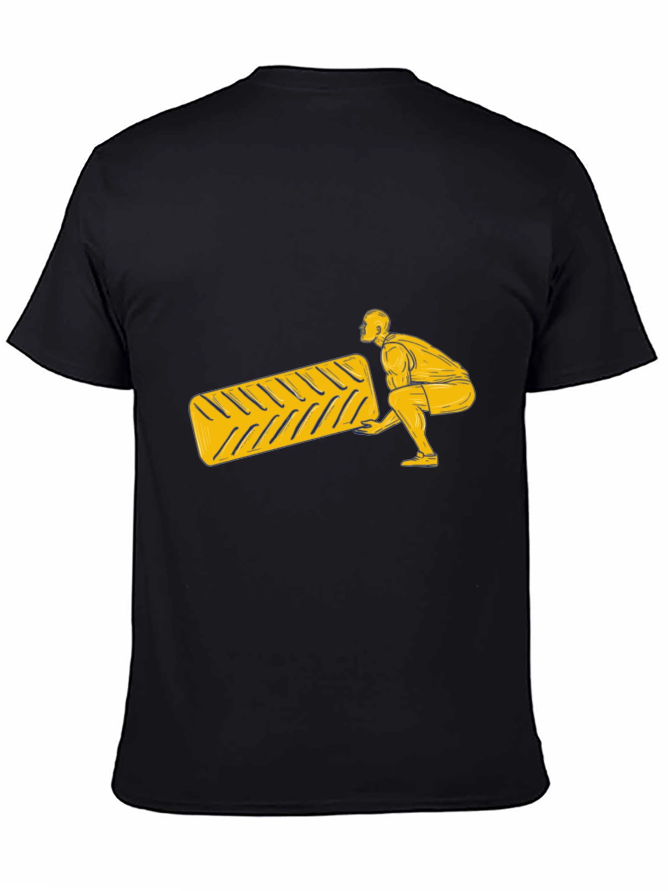 Mans Black T-Shirt with Lifting Design