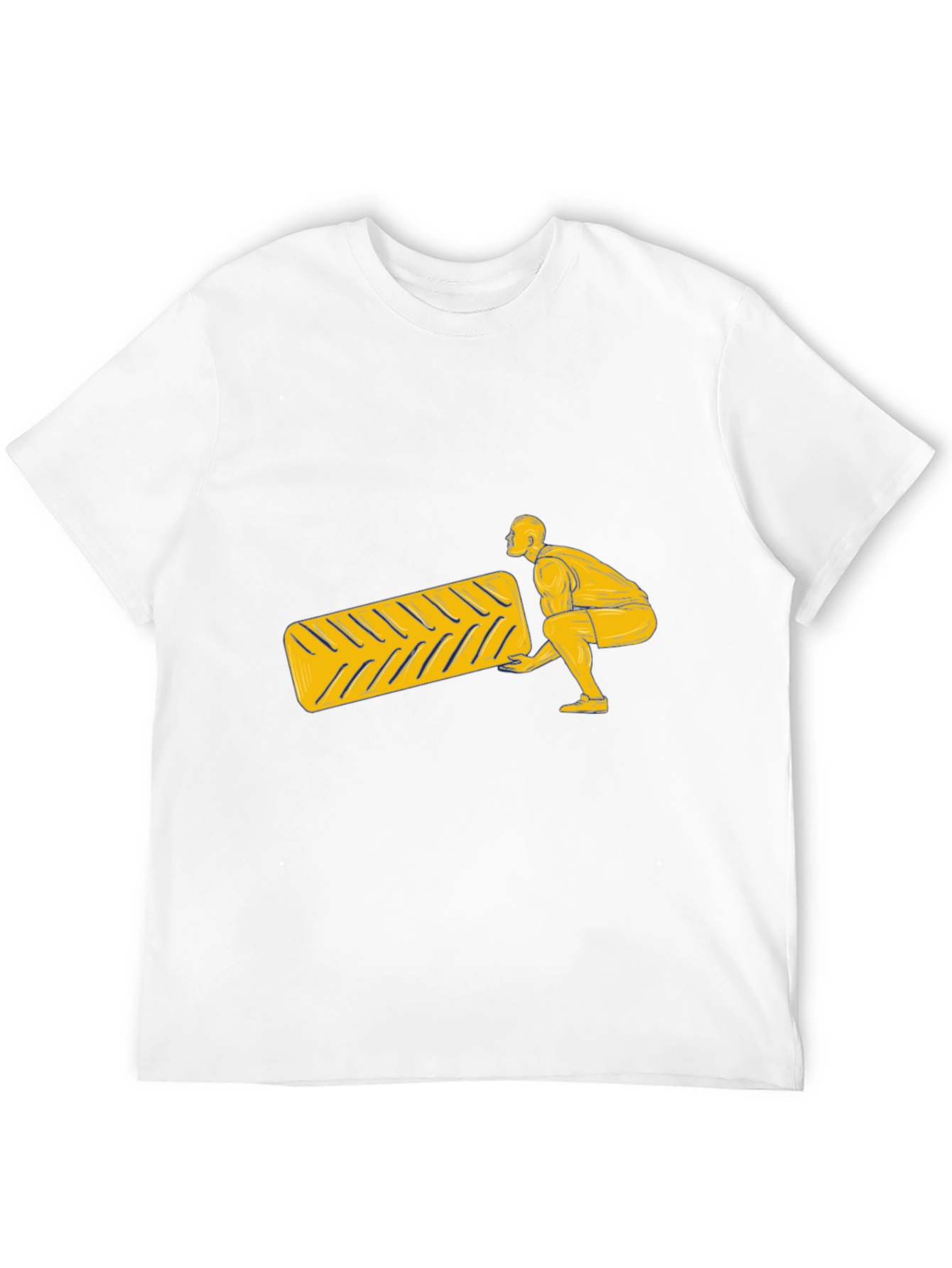 Mans Black T-Shirt with Lifting Design